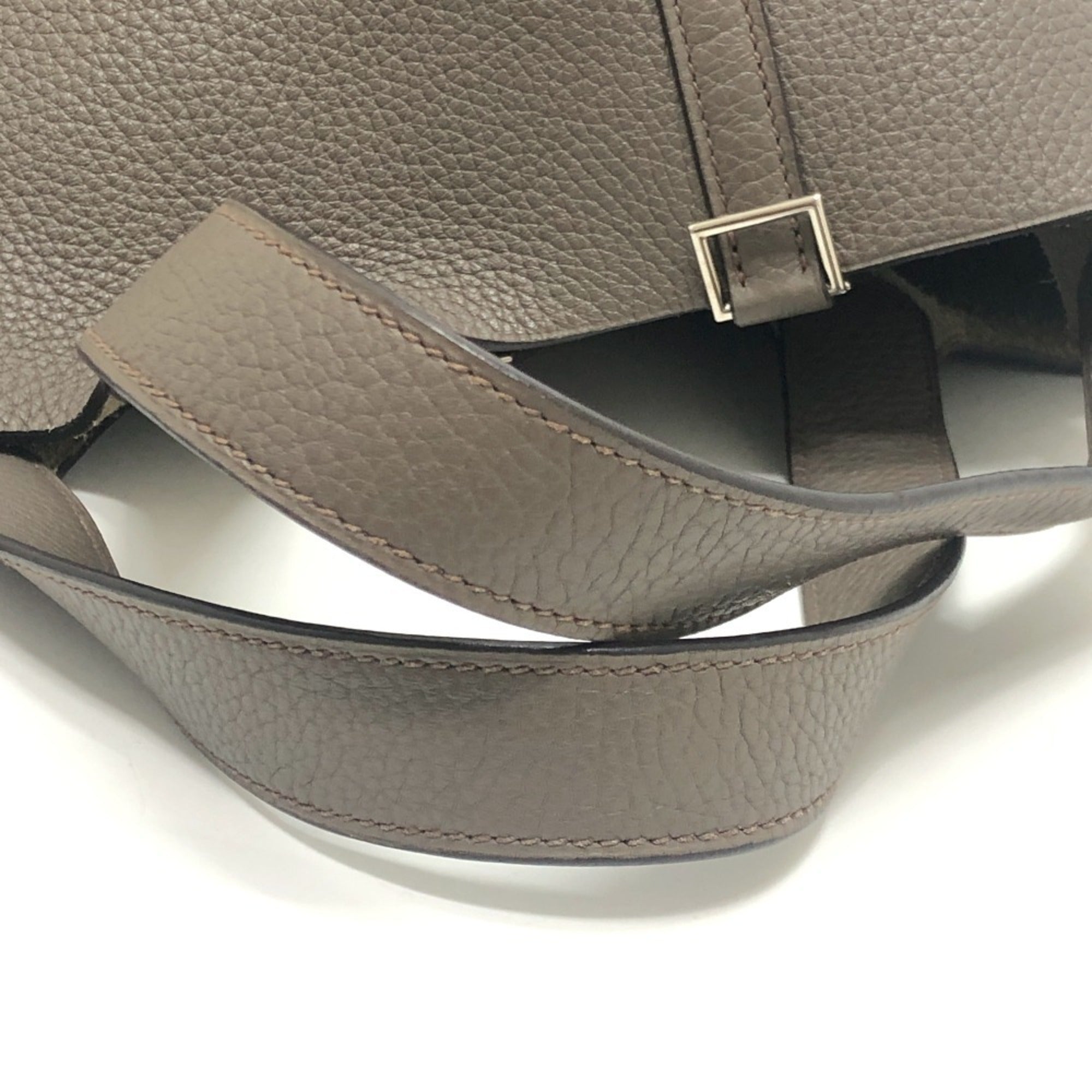 Hermes Picotin Gray Taurillon Clemence Leather Handbag (Pre-Owned)