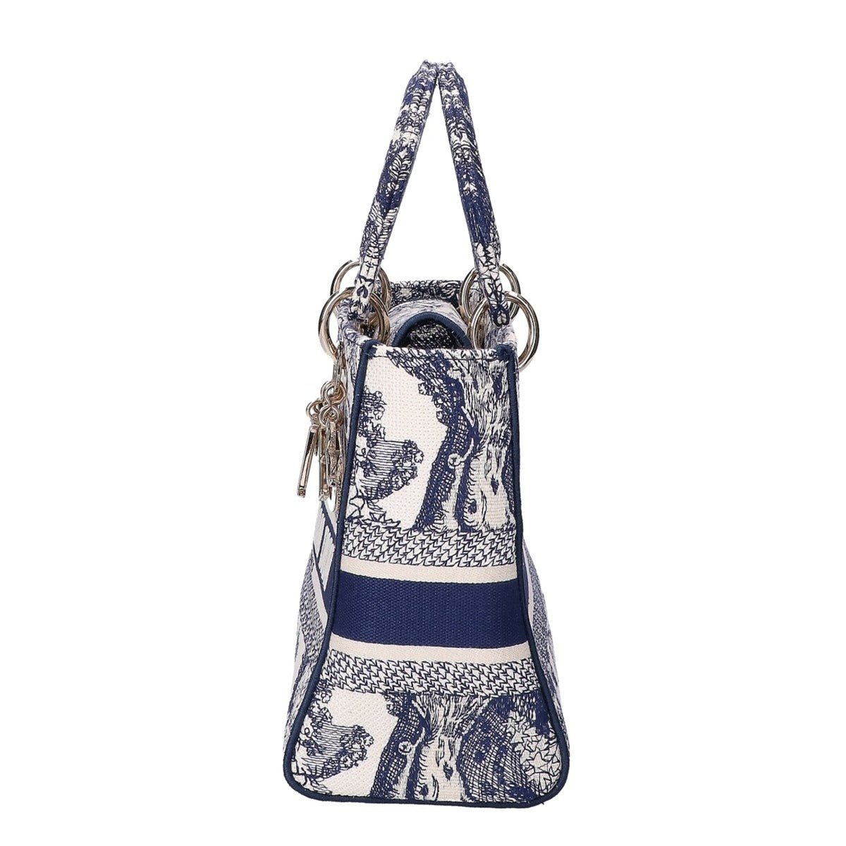 Christian Dior Blue Cotton Handbag Shoulder Bag (Pre-Owned)