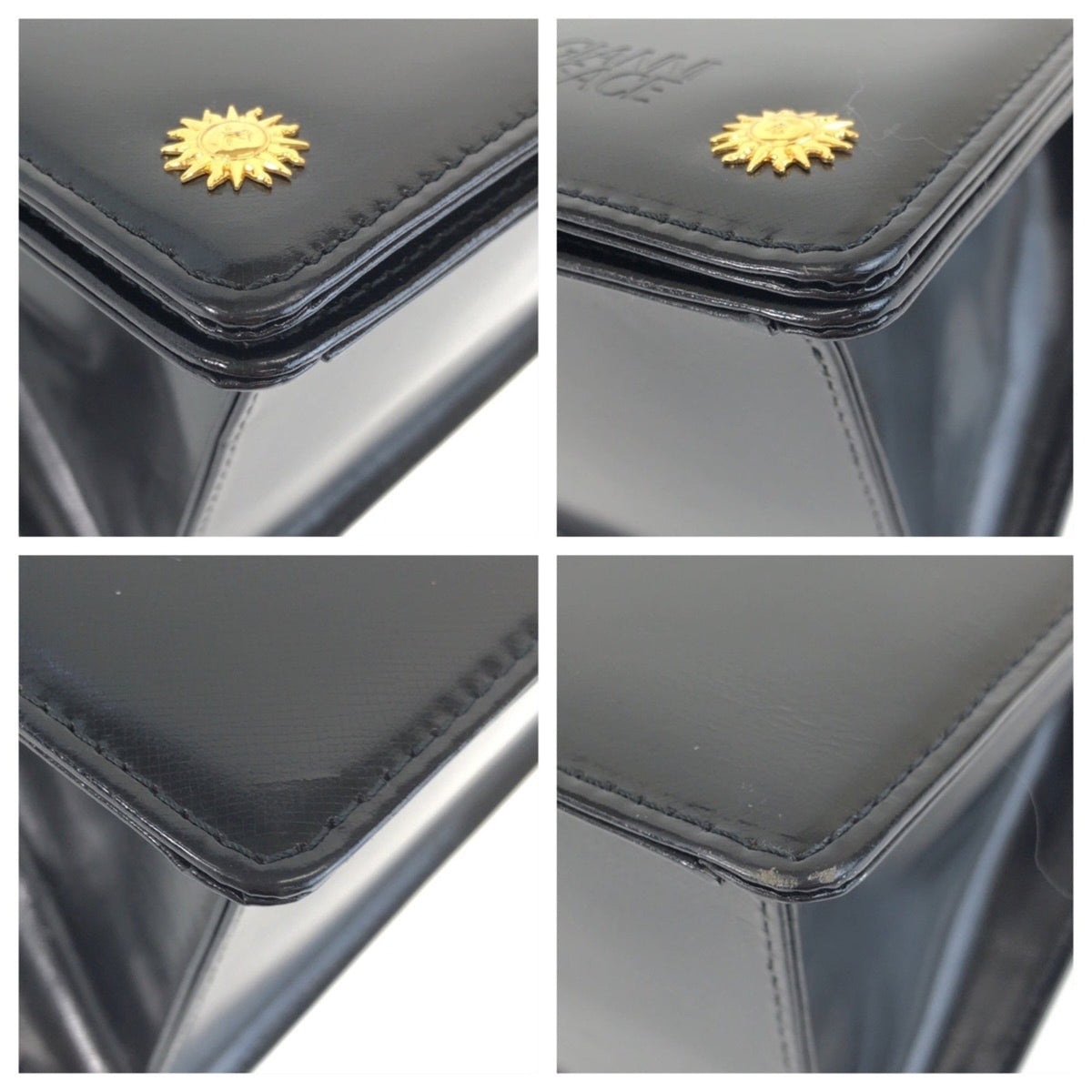Versace Black Leather Handbag (Pre-Owned)