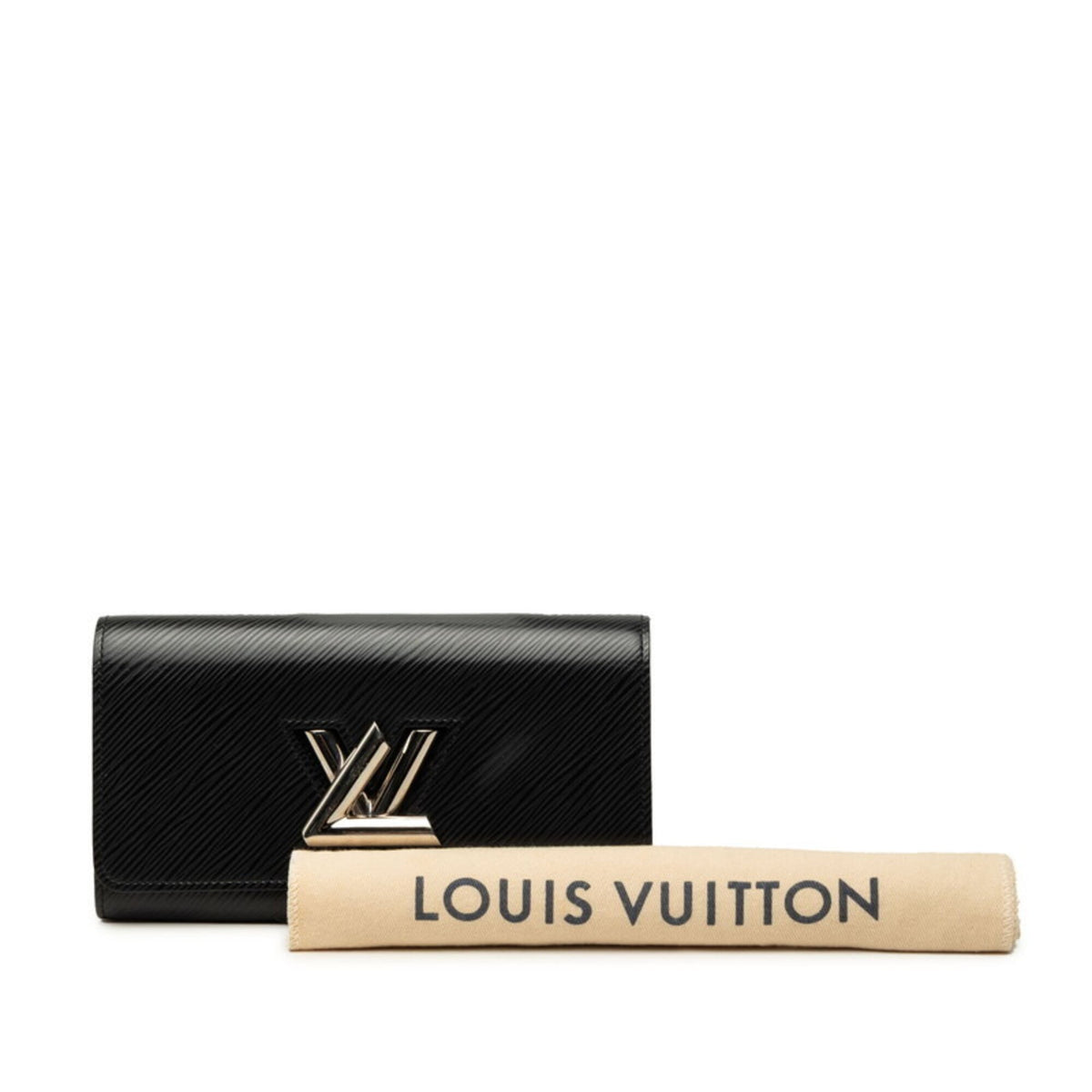 Louis Vuitton Black Noir Leather Long Wallet (Bi-Fold) (Pre-Owned)