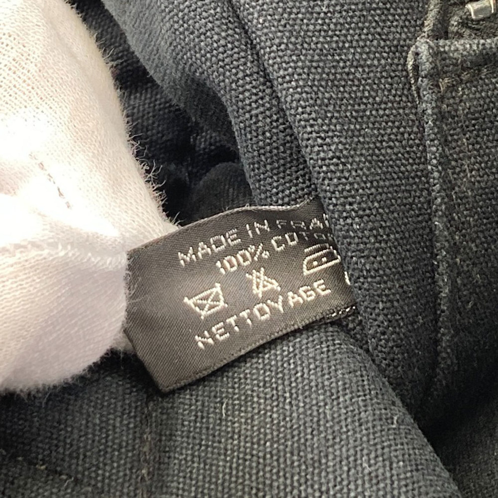 Hermes Black Canvas Tote Bag (Pre-Owned)