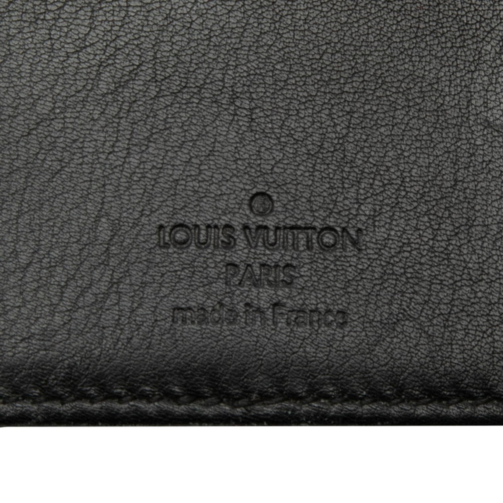 Louis Vuitton Mahina Black Leather Long Wallet (Bi-Fold) (Pre-Owned)