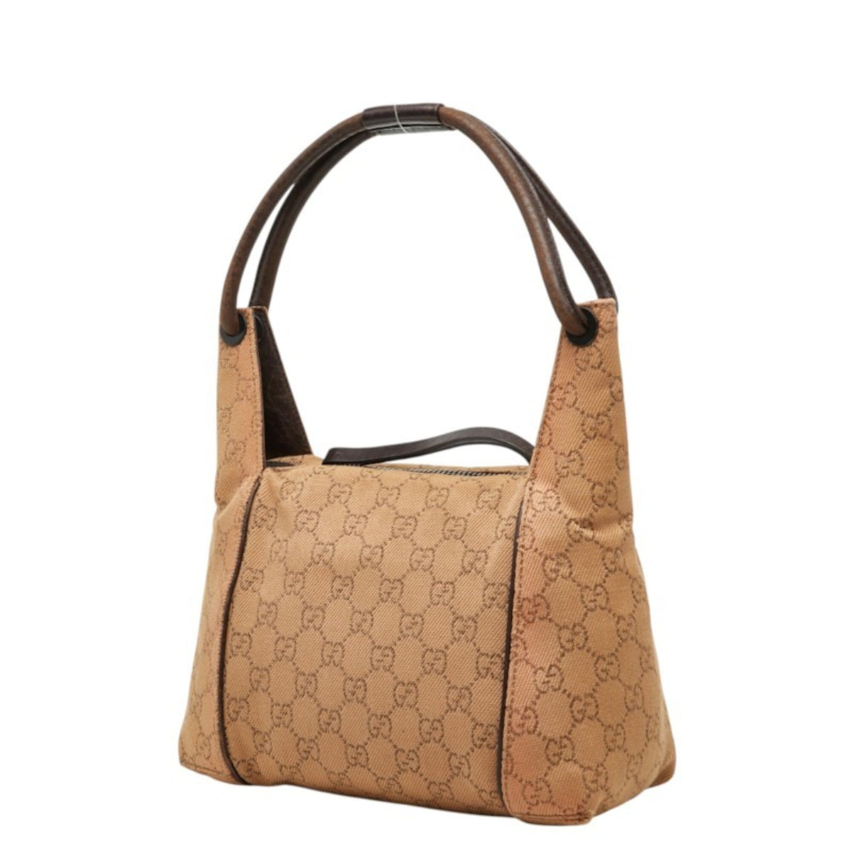 Gucci Brown Canvas Leather Handbag (Pre-Owned)