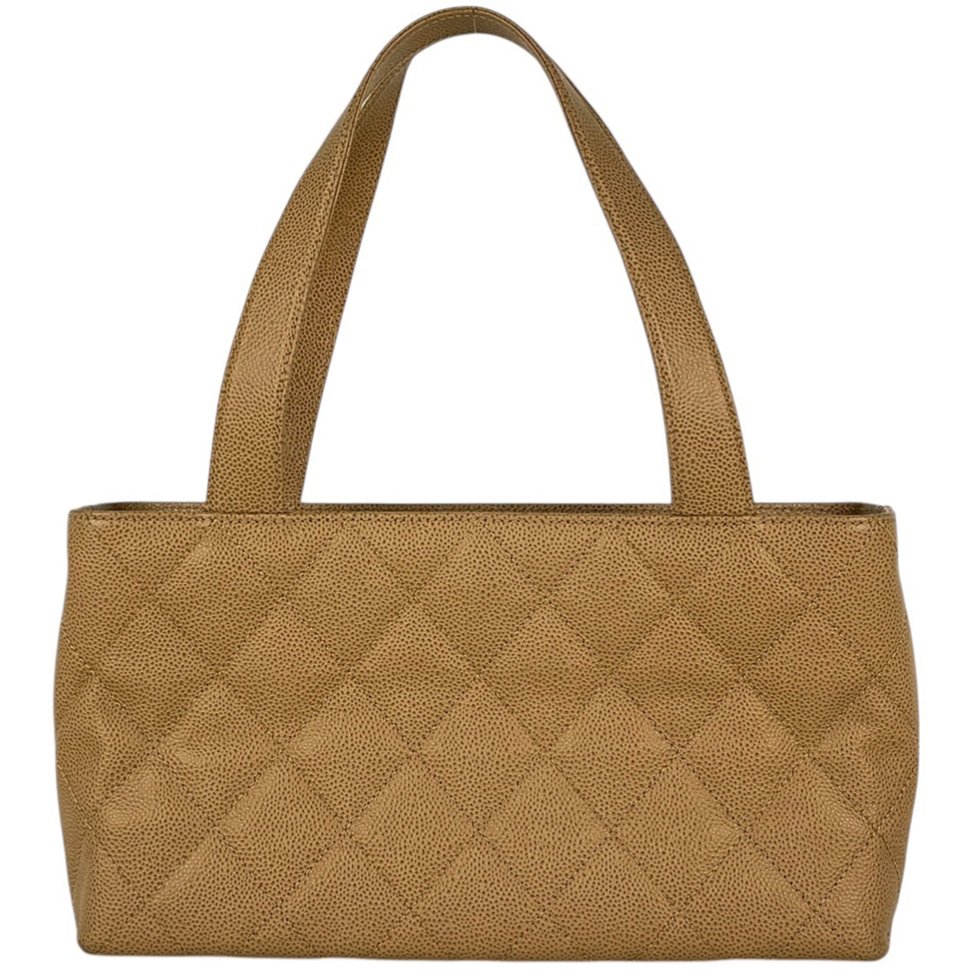 Chanel Matelasse Brown Grained Calfskin Handbag Tote Bag (Pre-Owned)