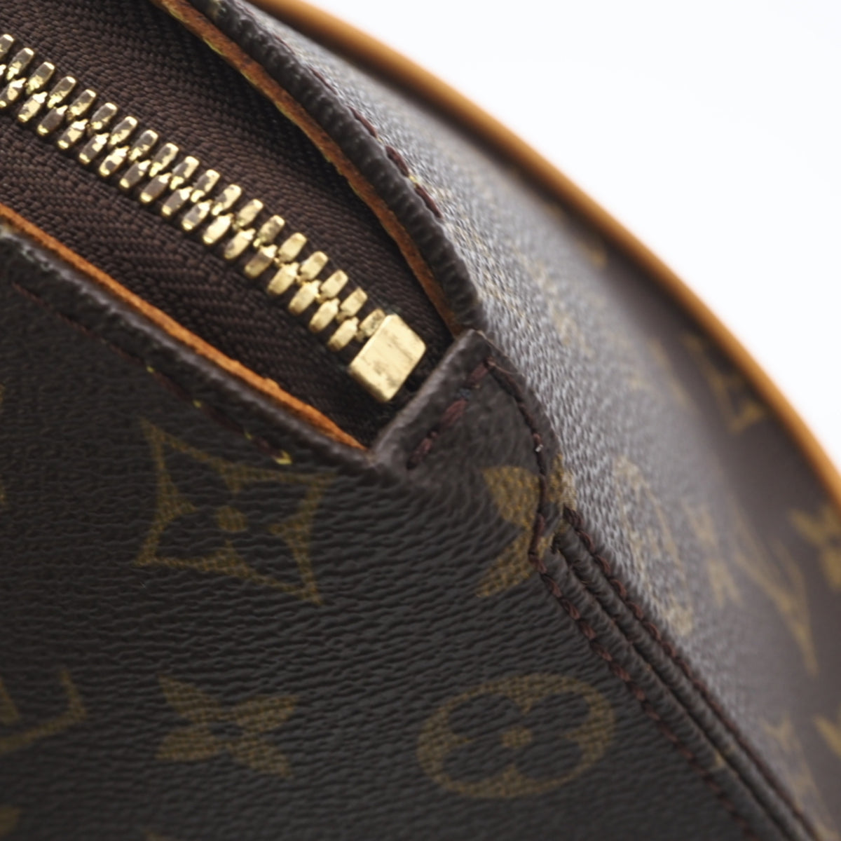Louis Vuitton Monogram Beige Brown Coated Canvas Leather Handbag (Pre-Owned)