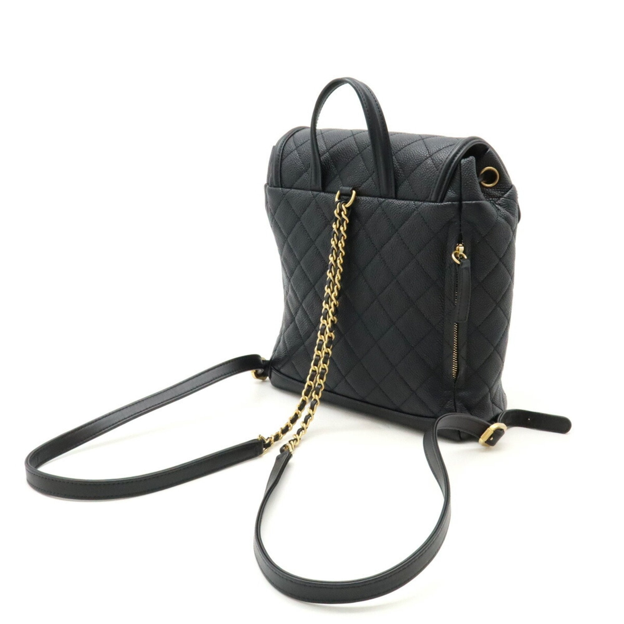 Chanel Caviar Skin Black Caviar Leather Backpack (Pre-Owned)