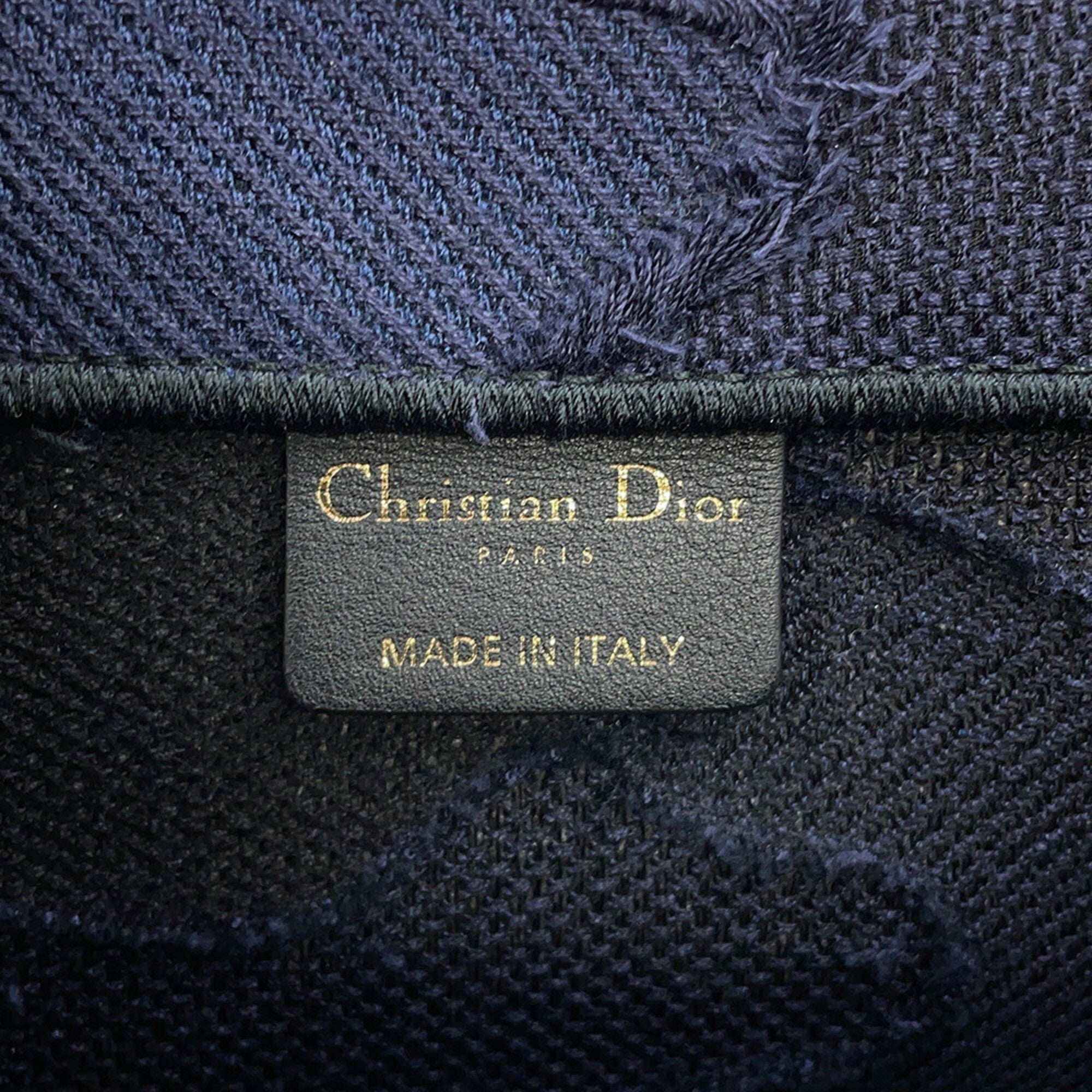 Christian Dior Black Navy Canvas Handbag Tote Bag (Pre-Owned)