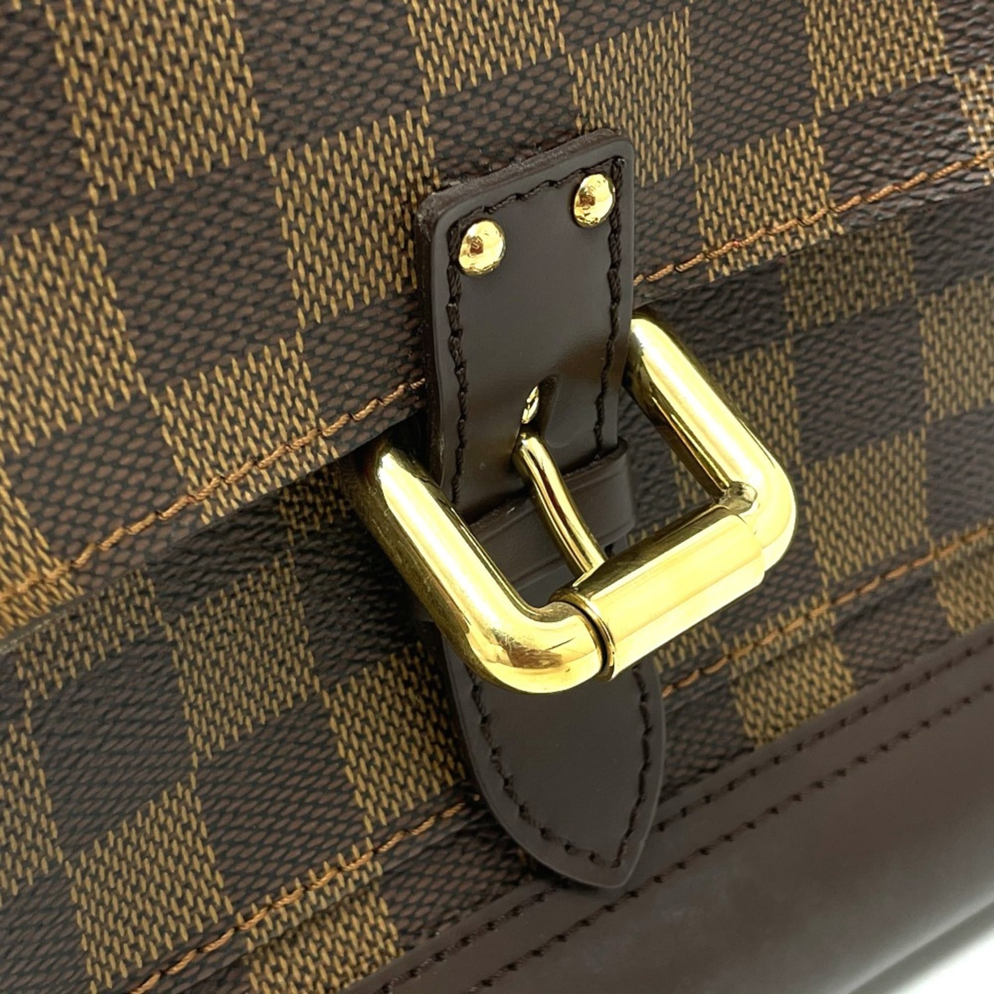 Louis Vuitton Damier Brown Ebene Damier Canvas Leather Handbag (Pre-Owned)