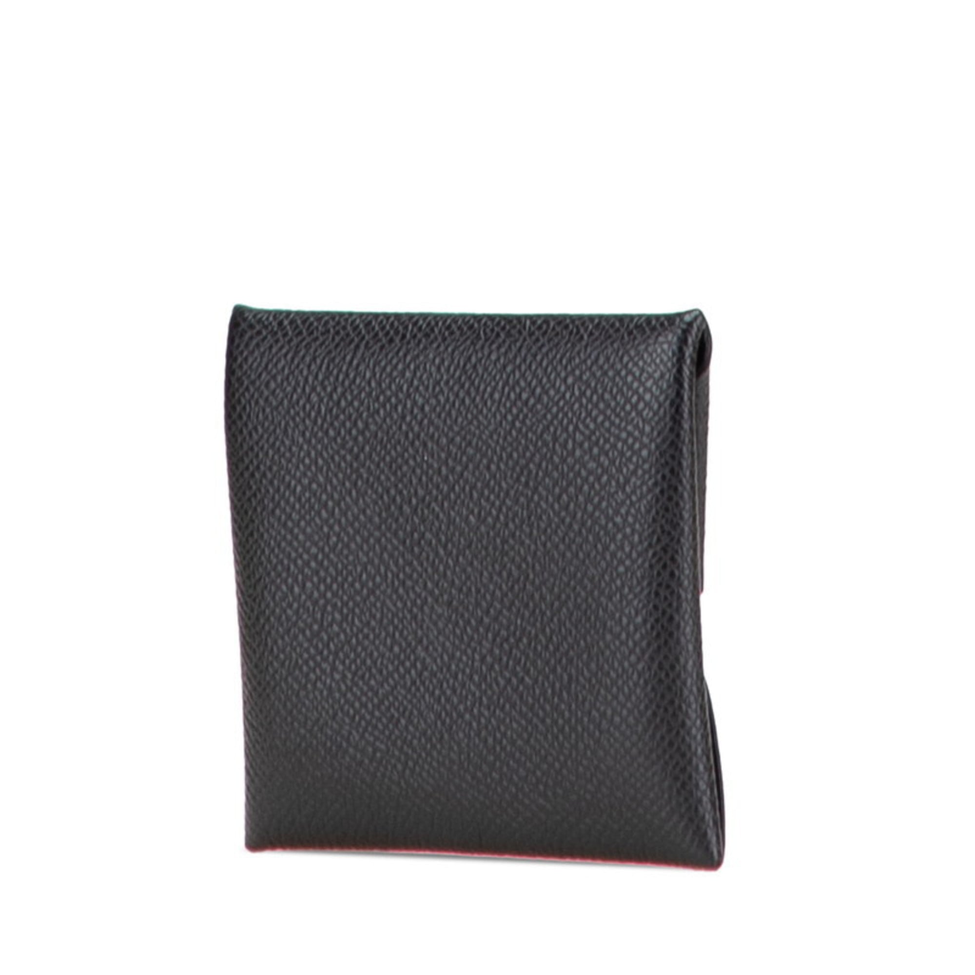 Hermes Bastia Black Epsom Leather Coin Purse/Coin Case (Pre-Owned)