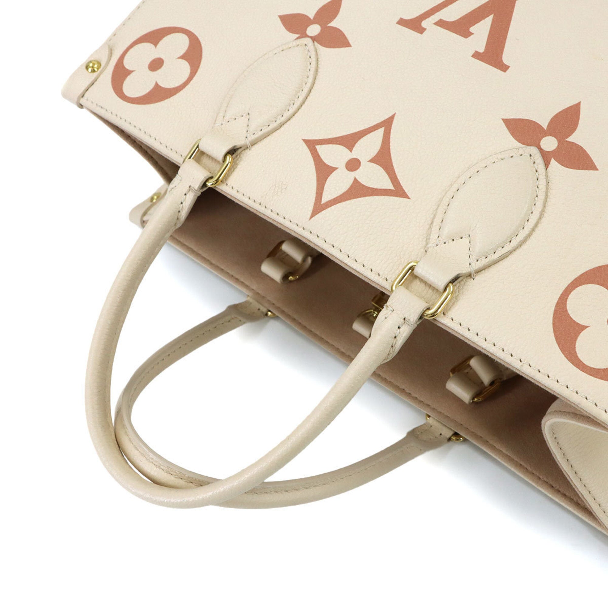 Louis Vuitton Cream Monogram Empreinte Handbag Tote Bag (Pre-Owned)