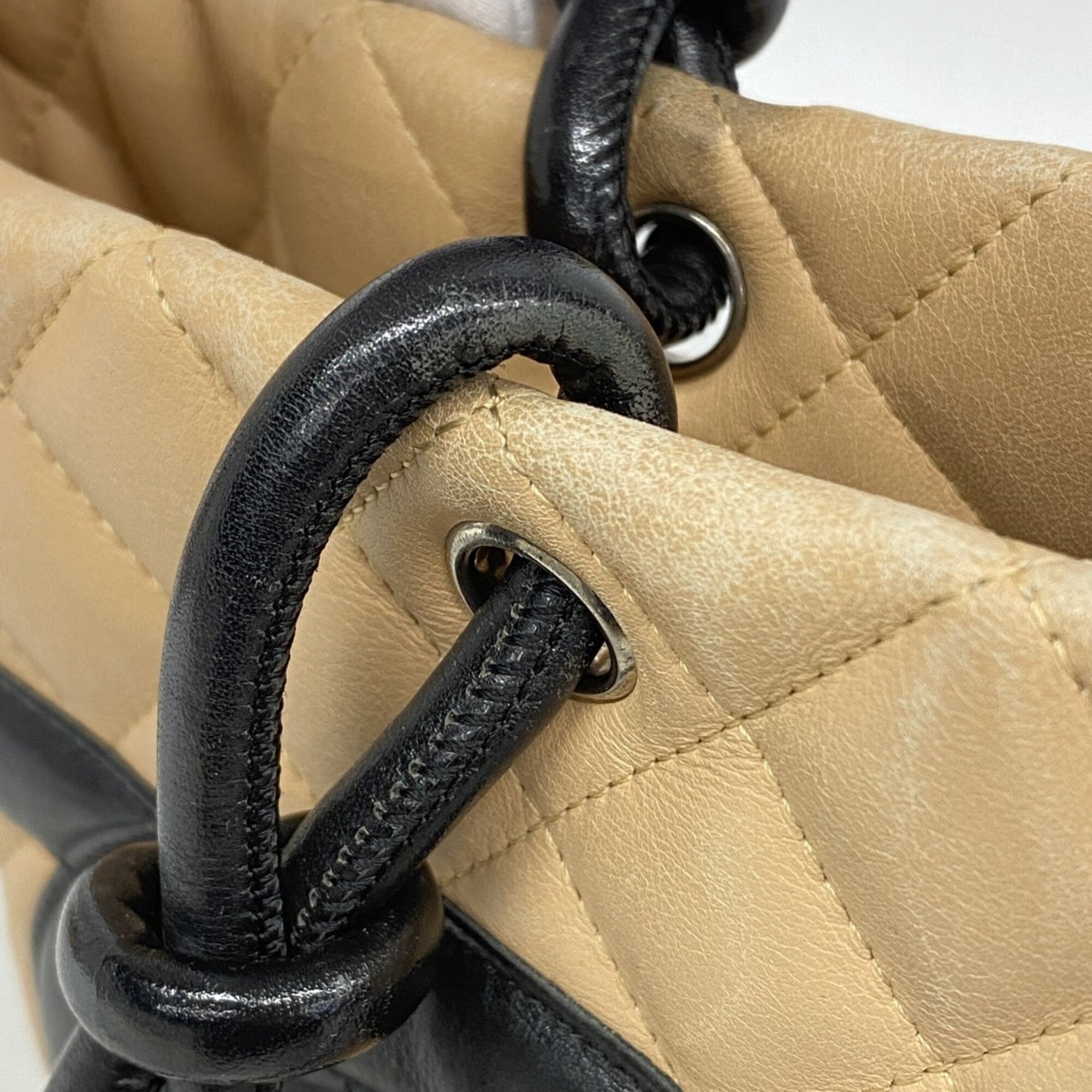 Chanel Black Brown Leather Tote Bag (Pre-Owned)