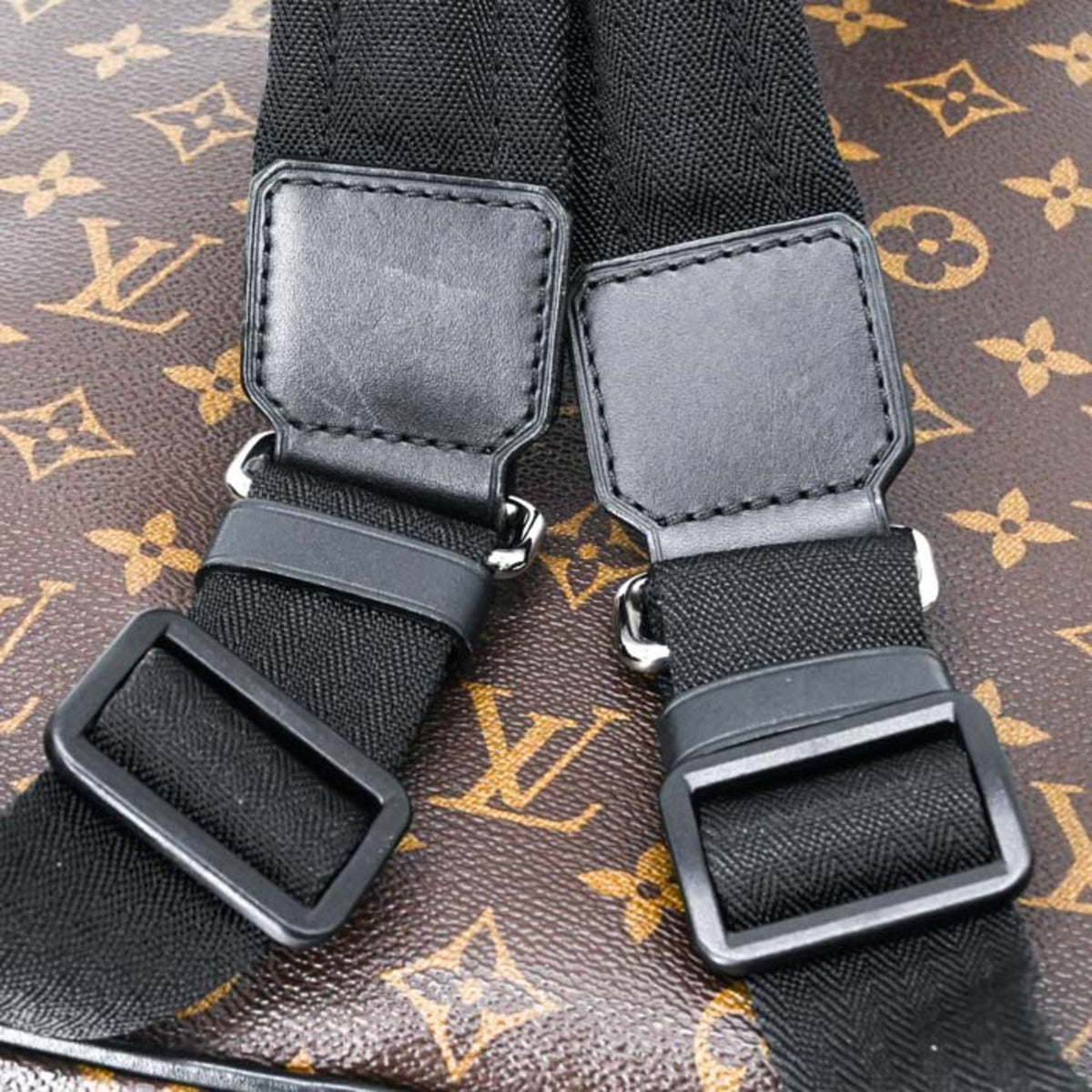 Louis Vuitton Black Brown Monogram Monogram Leather Backpack (Pre-Owned)
