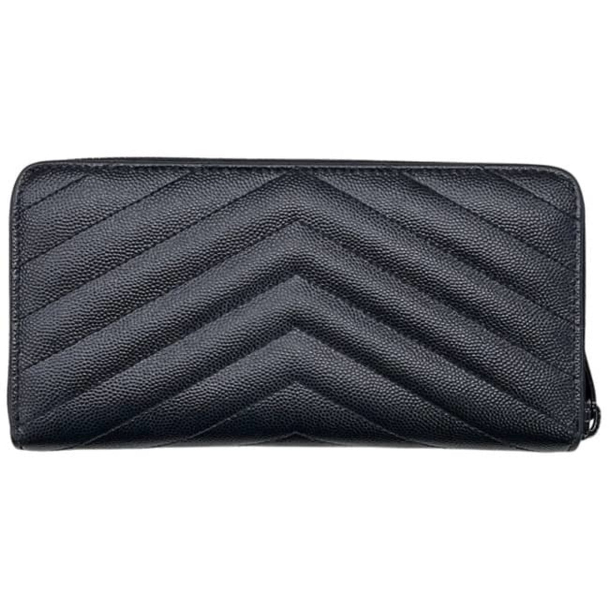 Saint Laurent Black Leather Long Wallet (Bi-Fold) (Pre-Owned)