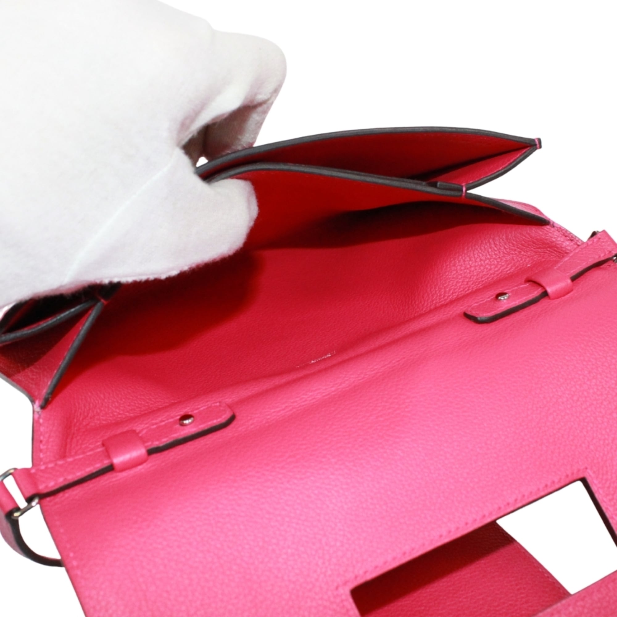 Hermes Blue Brown Pink Togo Leather Shoulder Bag (Pre-Owned)
