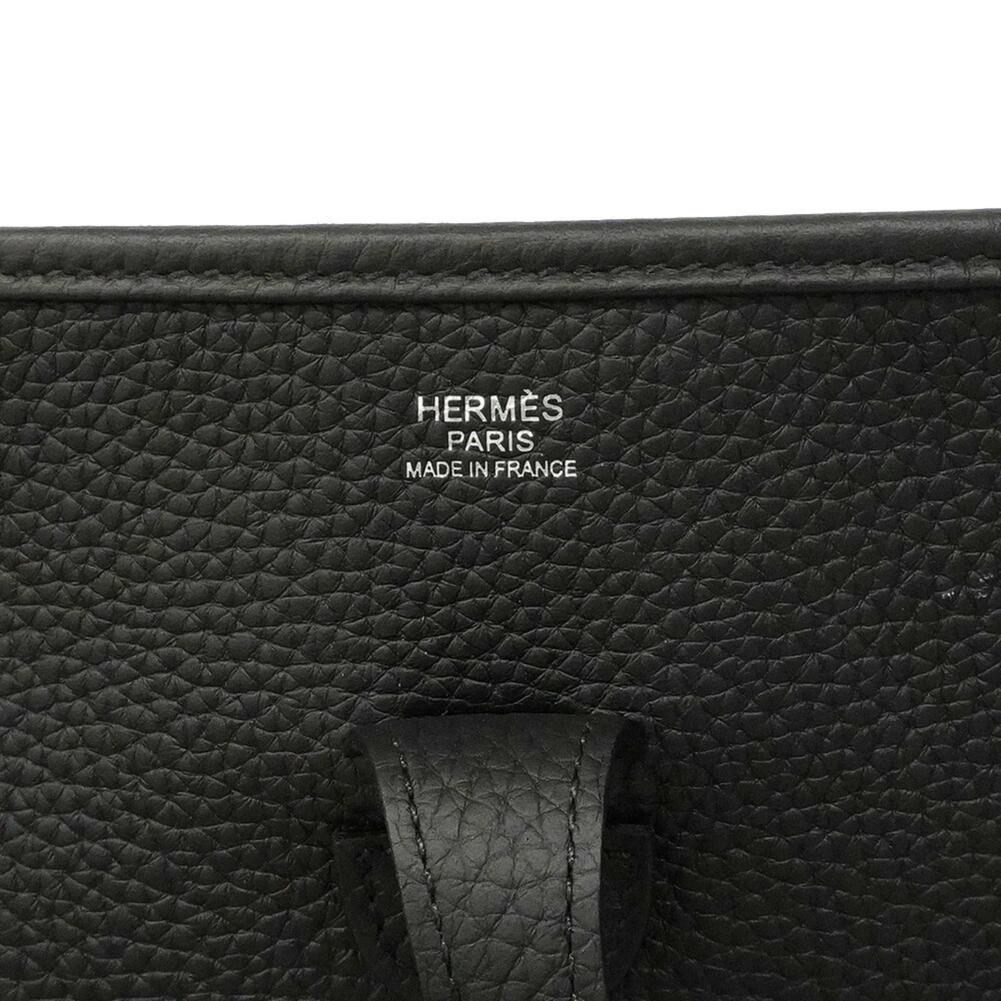 Hermes Black Taurillon Clemence Leather Shoulder Bag (Pre-Owned)