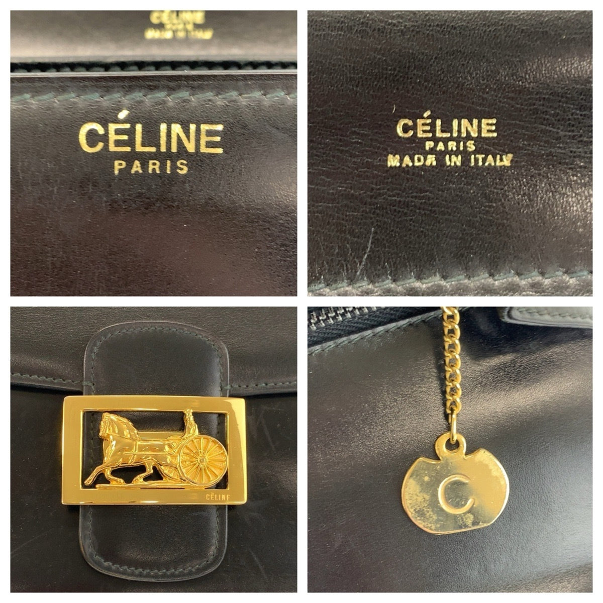Celine Black Leather Handbag Shoulder Bag (Pre-Owned)