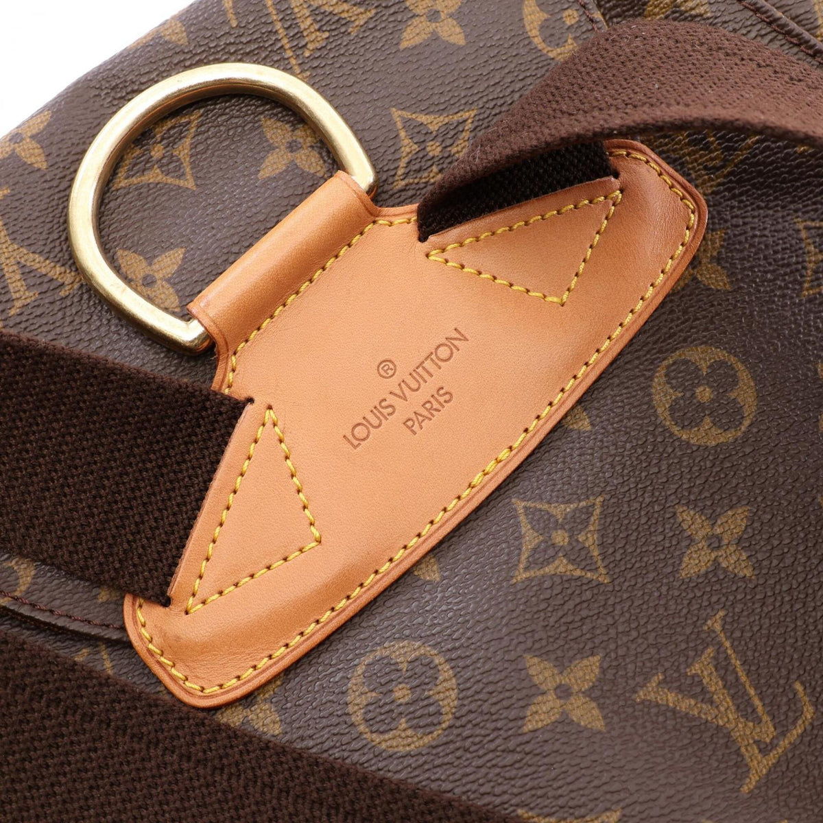 Louis Vuitton Brown Coated Canvas Leather Backpack Handbag (Pre-Owned)