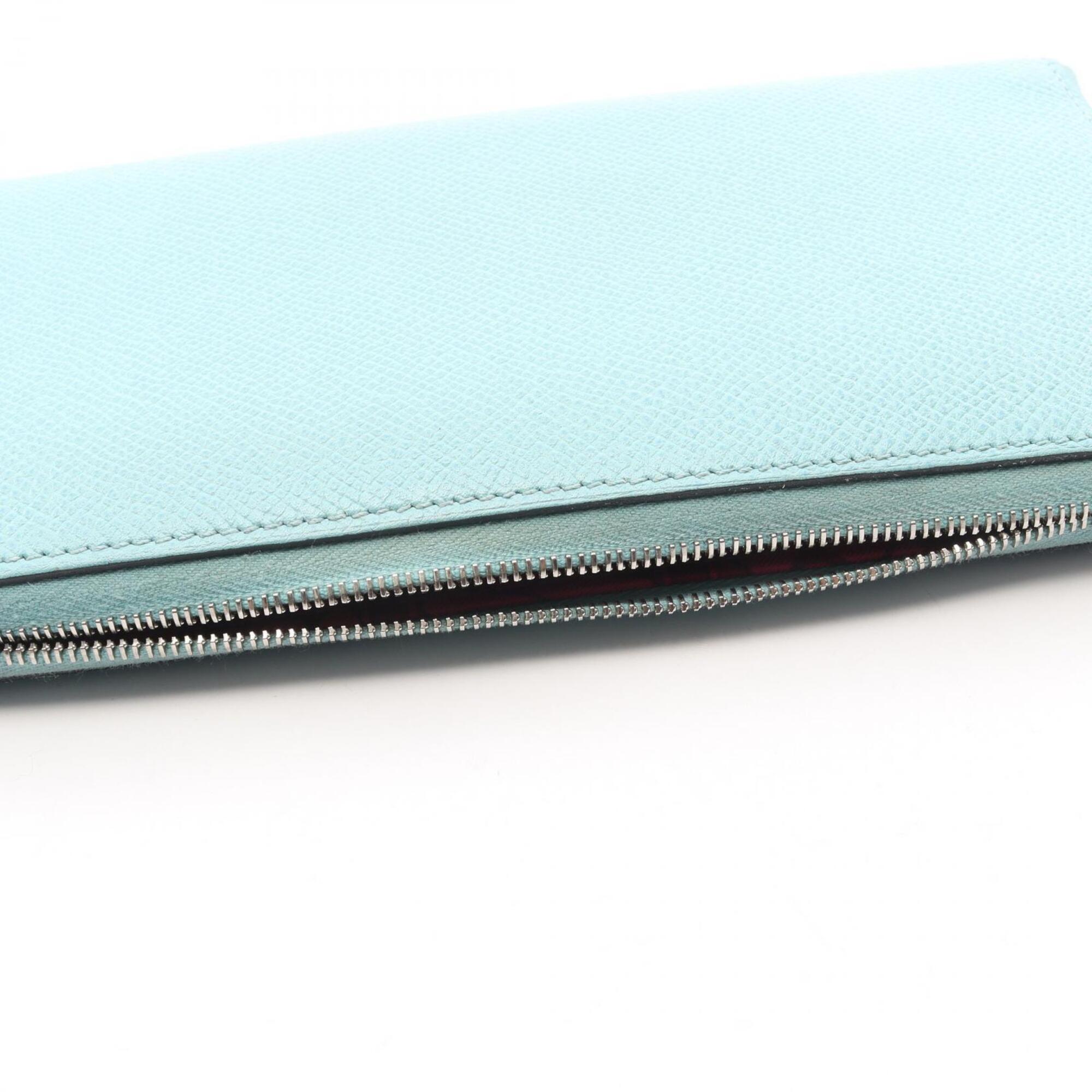 Hermes Blue Atoll Epsom Leather Long Wallet (Bi-Fold) (Pre-Owned)