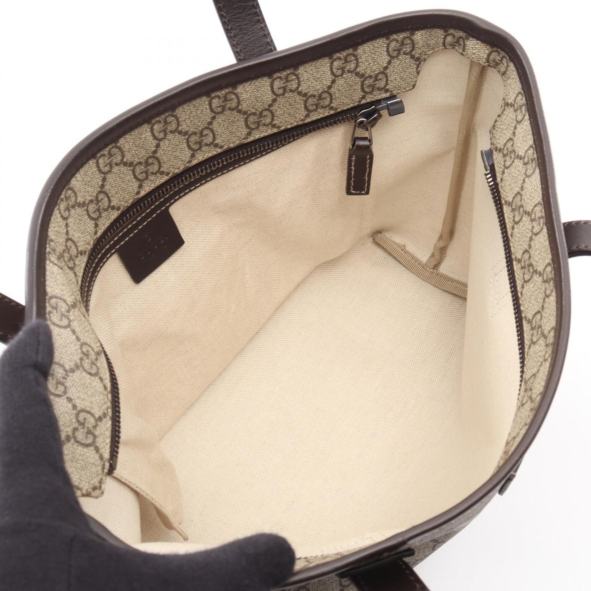 Gucci Beige Brown Pvc Leather Handbag Tote Bag (Pre-Owned)