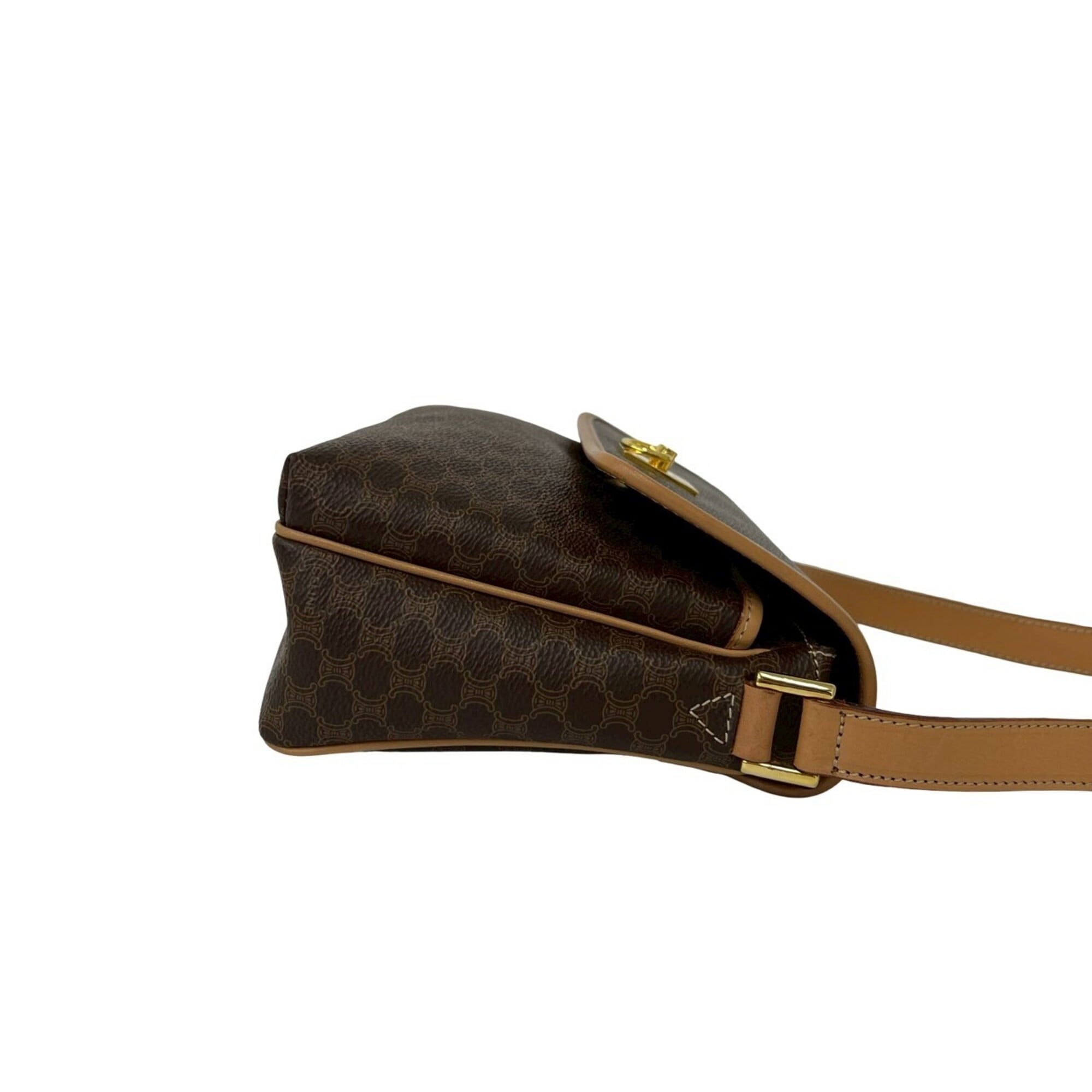 Celine Brown Leather Pvc Pochette Shoulder Bag (Pre-Owned)
