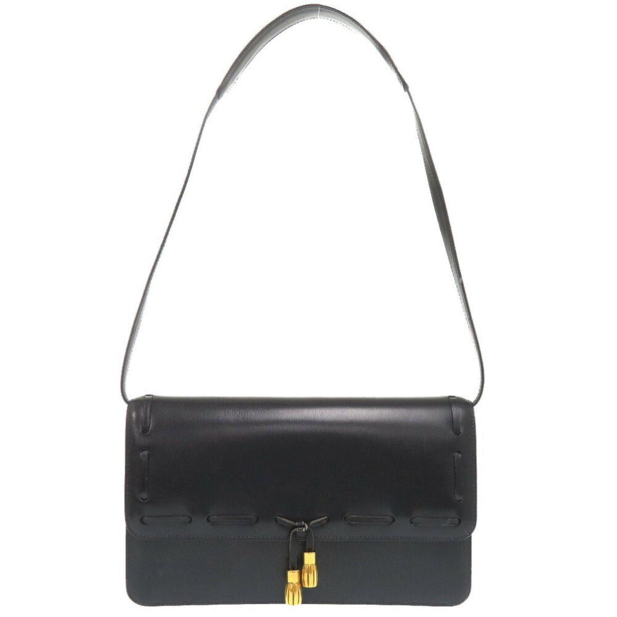 Hermes Navy Box Calf Leather Shoulder Bag (Pre-Owned)