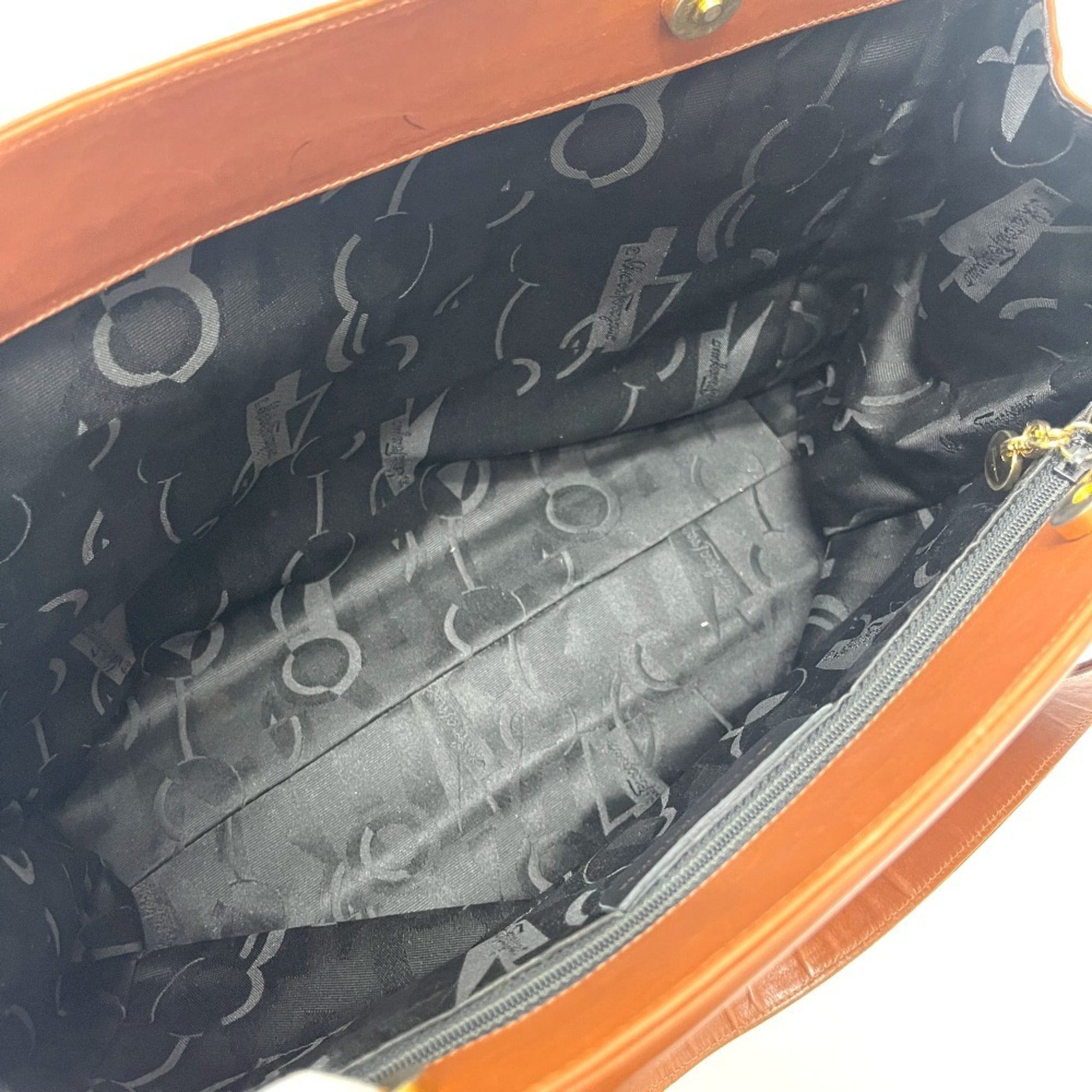 Salvatore Ferragamo Brown Leather Handbag Tote Bag (Pre-Owned)