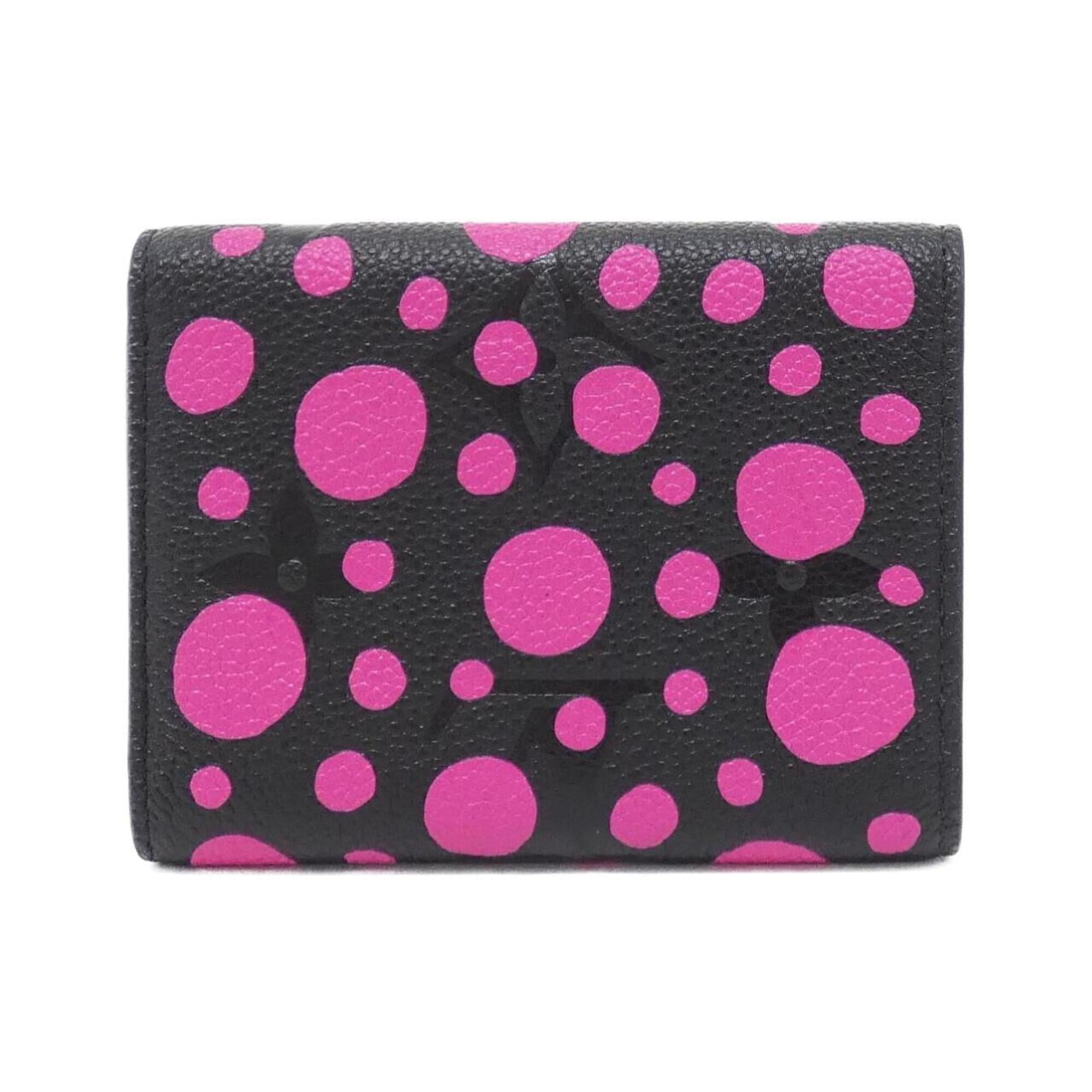Louis Vuitton Black Fuchsia Leather Wallet (Tri-Fold) (Pre-Owned)