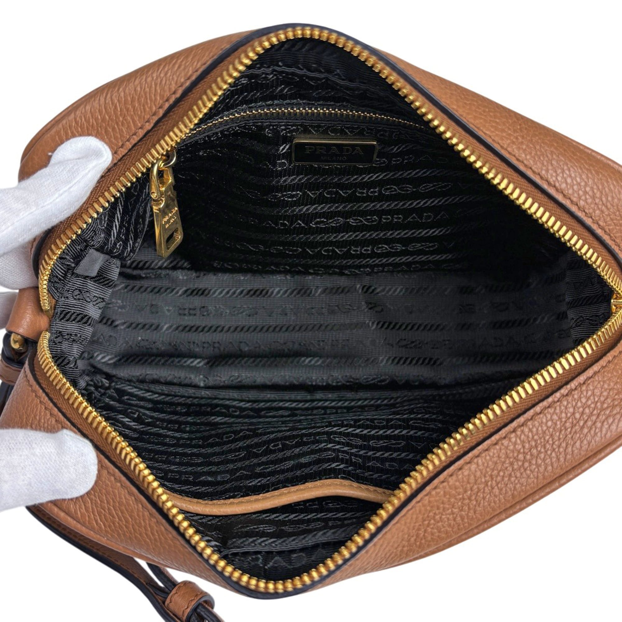 Prada Brown Leather Shoulder Bag (Pre-Owned)