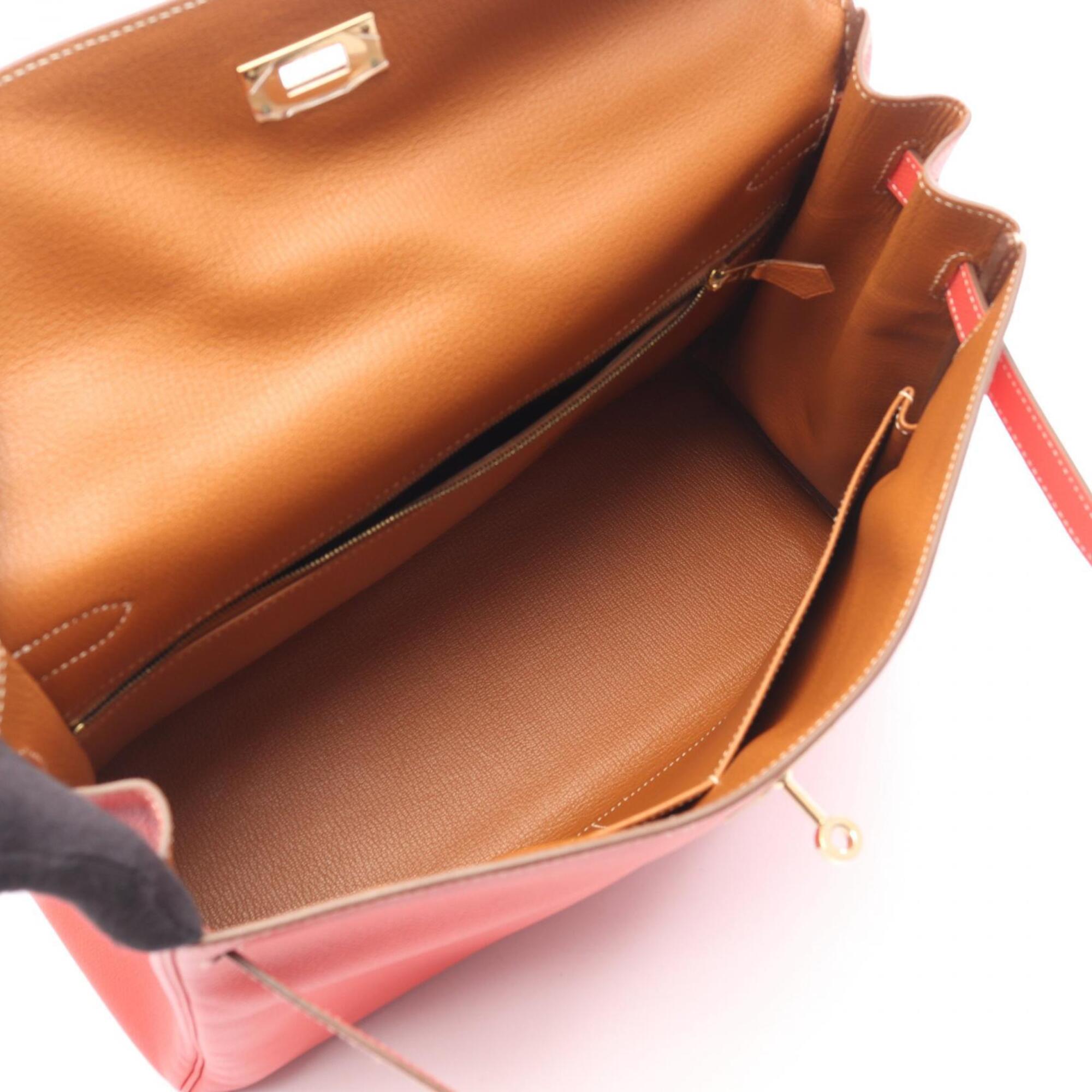 Hermes Brown Pink Rose Jaipur Epsom Leather Handbag (Pre-Owned)