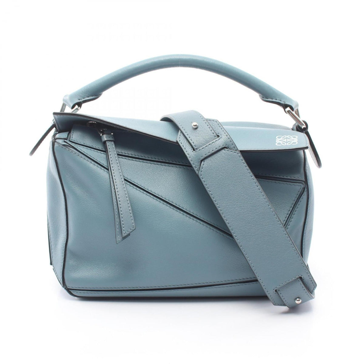 Loewe Blue Leather Handbag Shoulder Bag (Pre-Owned)