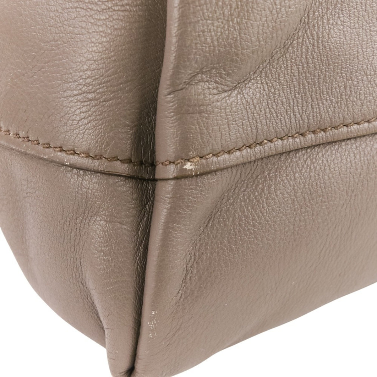 Prada Grayish Leather Shoulder Bag Tote Bag (Pre-Owned)
