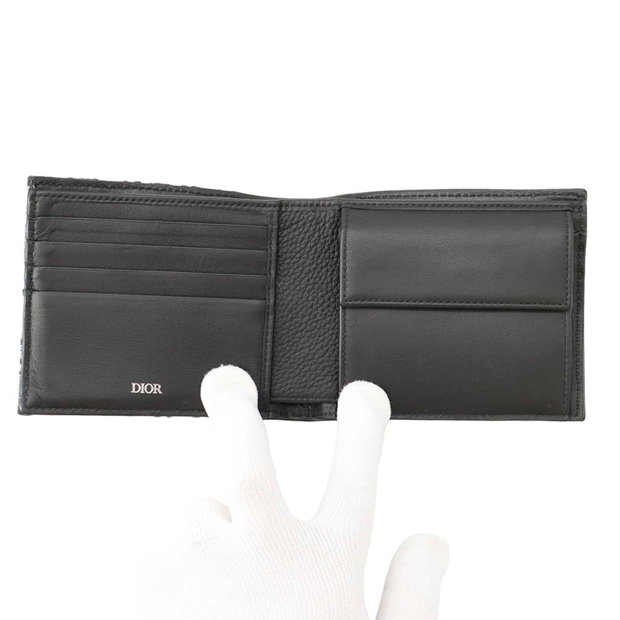 Christian Dior Beige Black Jacquard Wallet (Bi-Fold) (Pre-Owned)