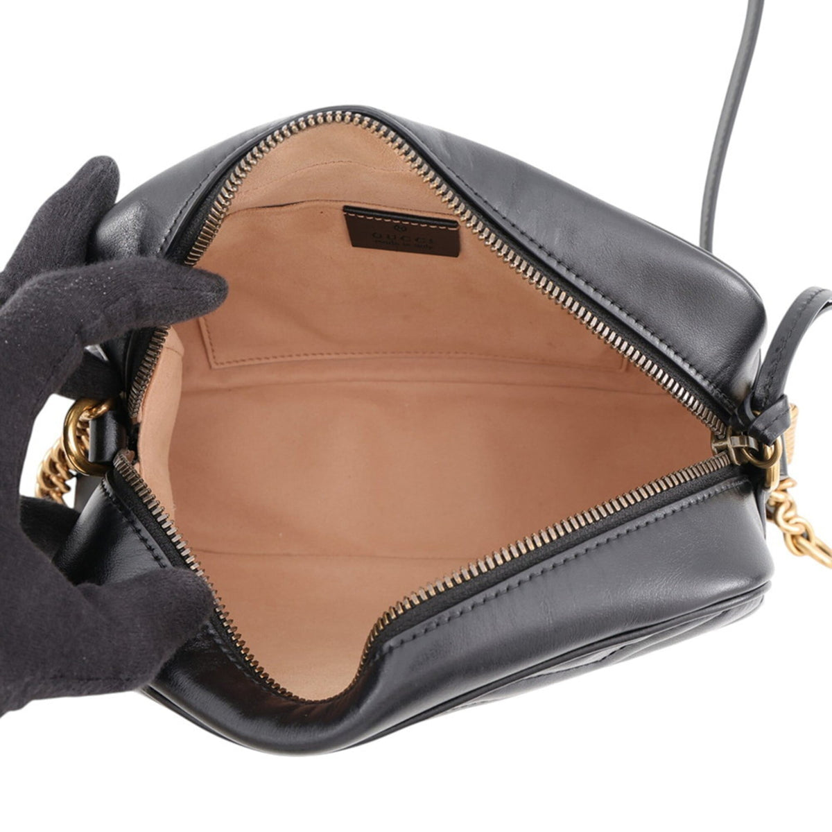 Gucci Black Leather Handbag Shoulder Bag (Pre-Owned)