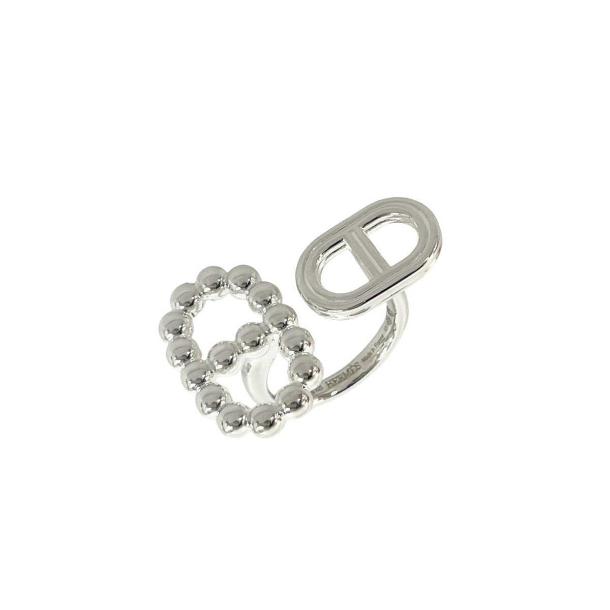 Hermes Silver Silver 925 Band Ring (Pre-Owned)