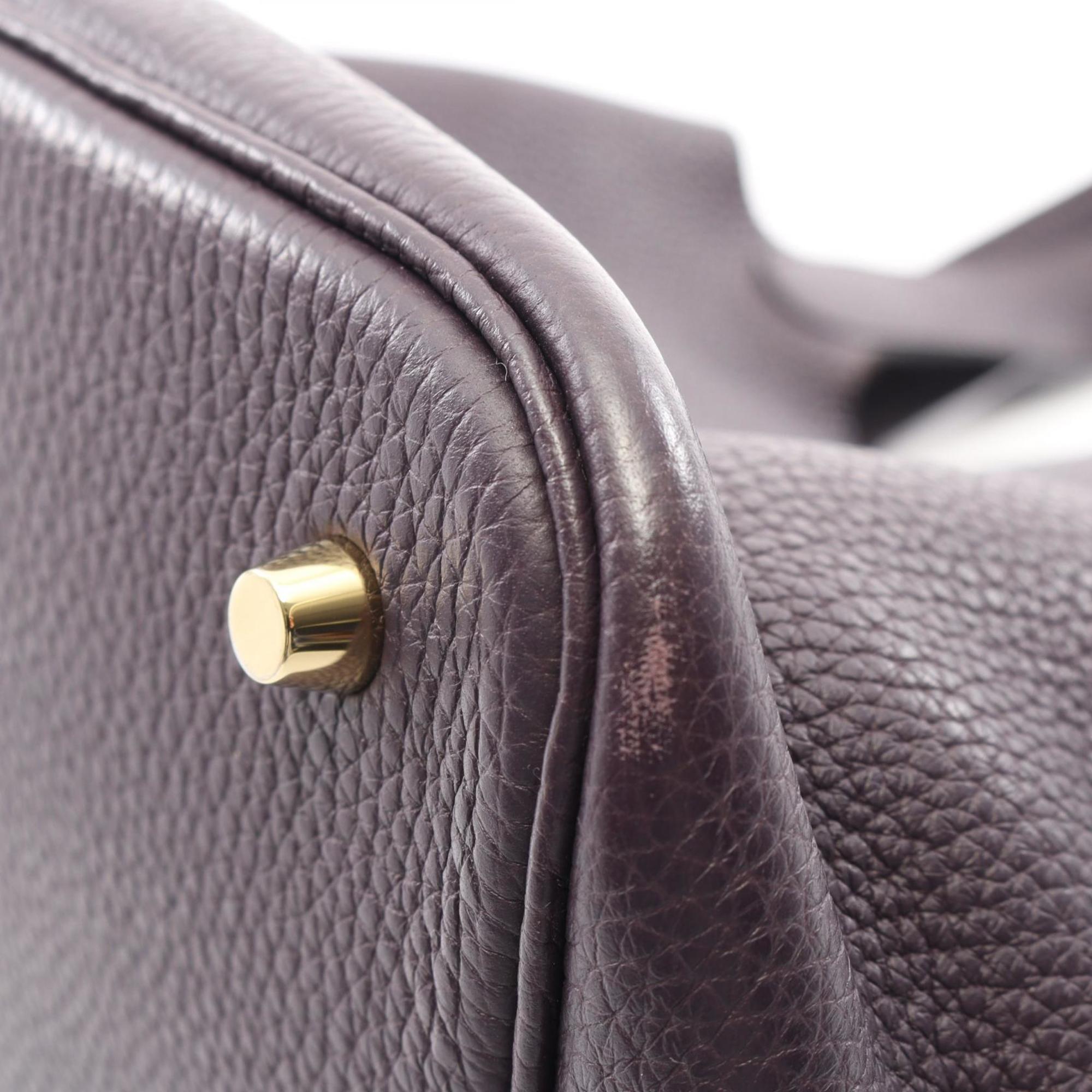 Hermes Purple Raisin Taurillon Clemence Leather Handbag (Pre-Owned)