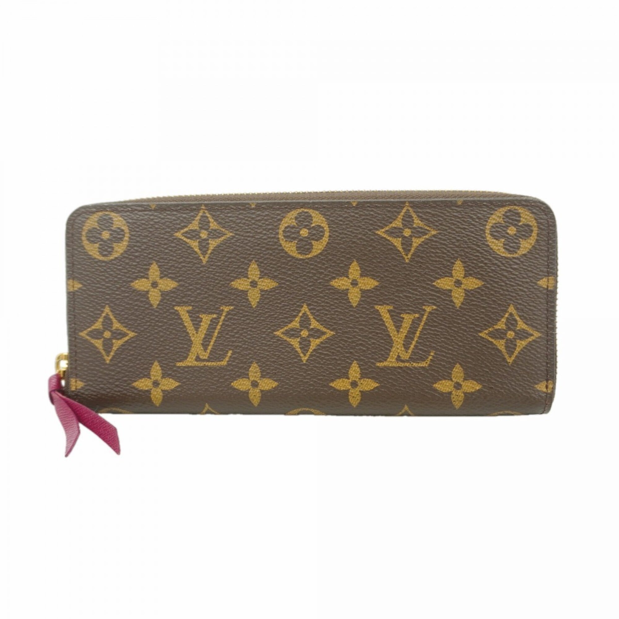 Louis Vuitton Brown Fuchsia Long Wallet (Bi-Fold) (Pre-Owned)