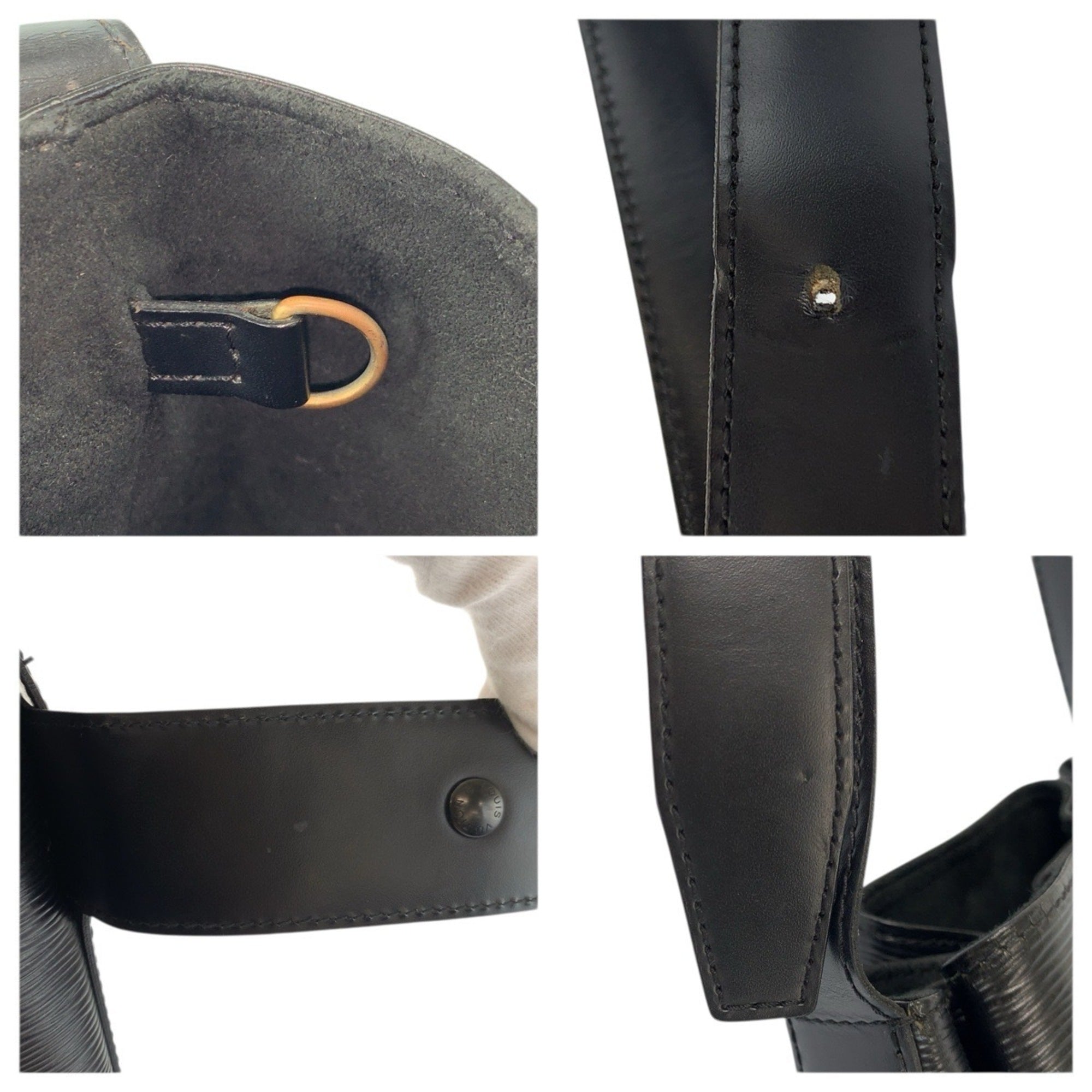 Louis Vuitton Black Leather Shoulder Bag (Pre-Owned)