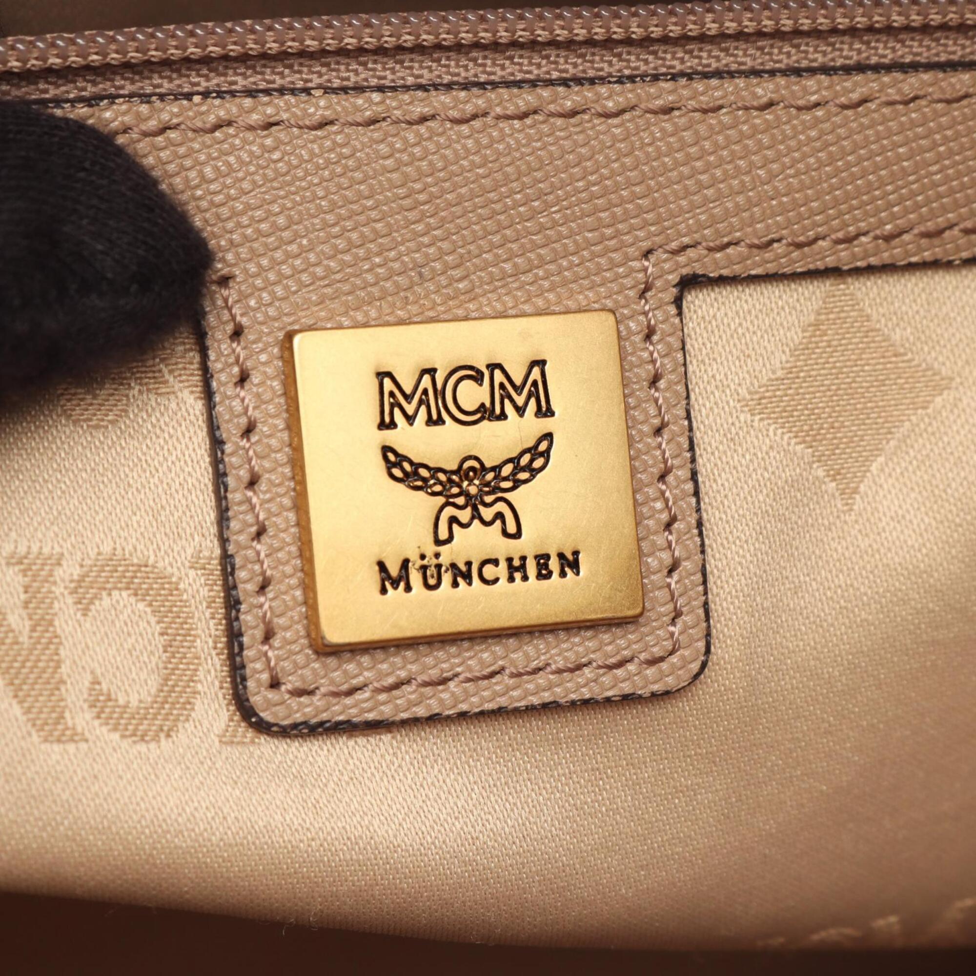 Mcm Beige Pink Leather Handbag (Pre-Owned)