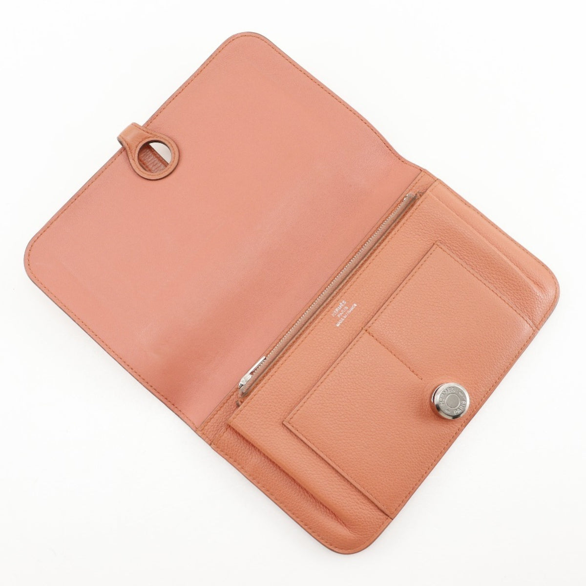 Hermes Pink Chevre Leather Long Wallet (Bi-Fold) (Pre-Owned)