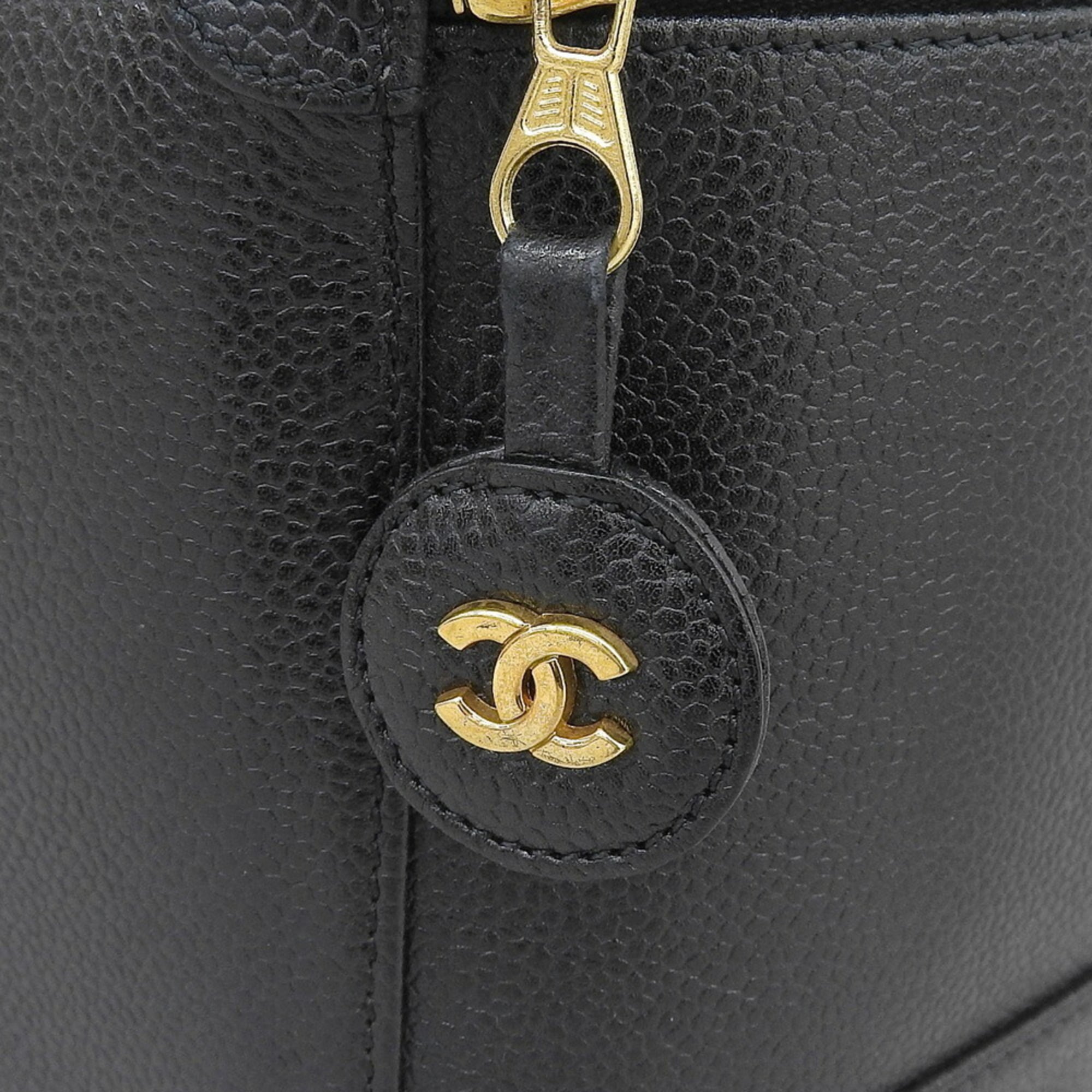 Chanel Black Grained Calfskin Vanity Bag (Pre-Owned)