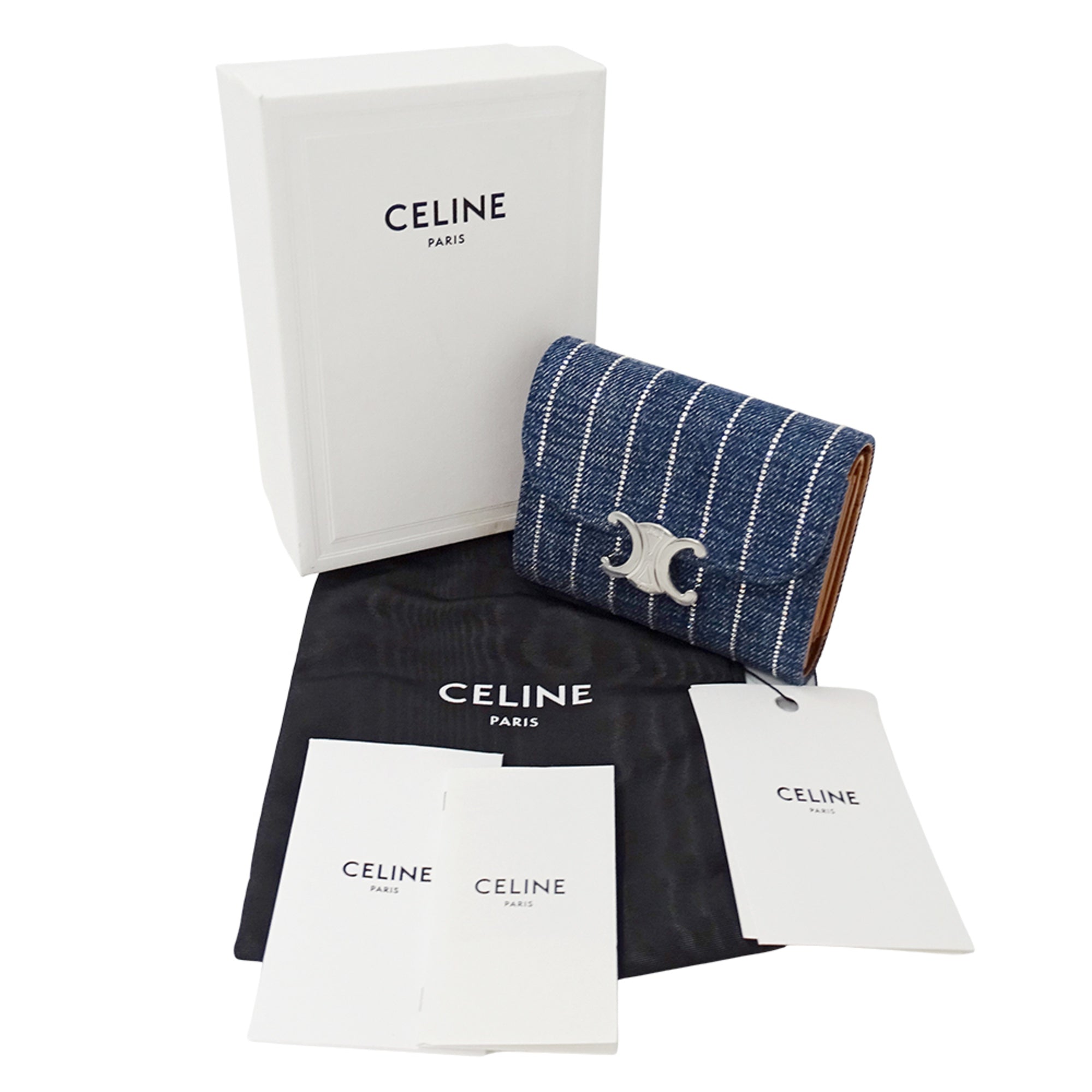 Celine Blue Denim Wallet (Tri-Fold) (Pre-Owned)