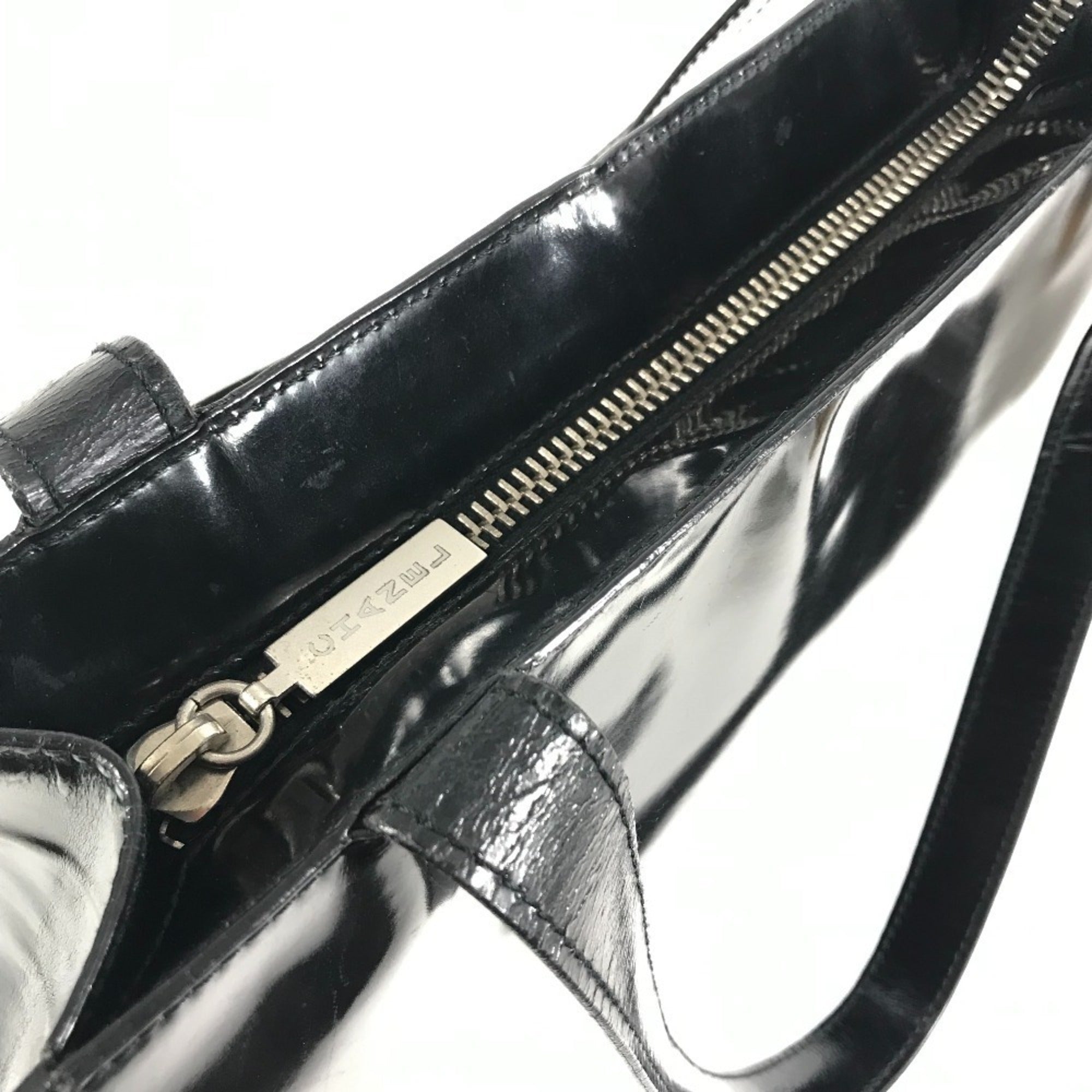 Chanel Black Patent Leather Shoulder Bag Tote Bag (Pre-Owned)