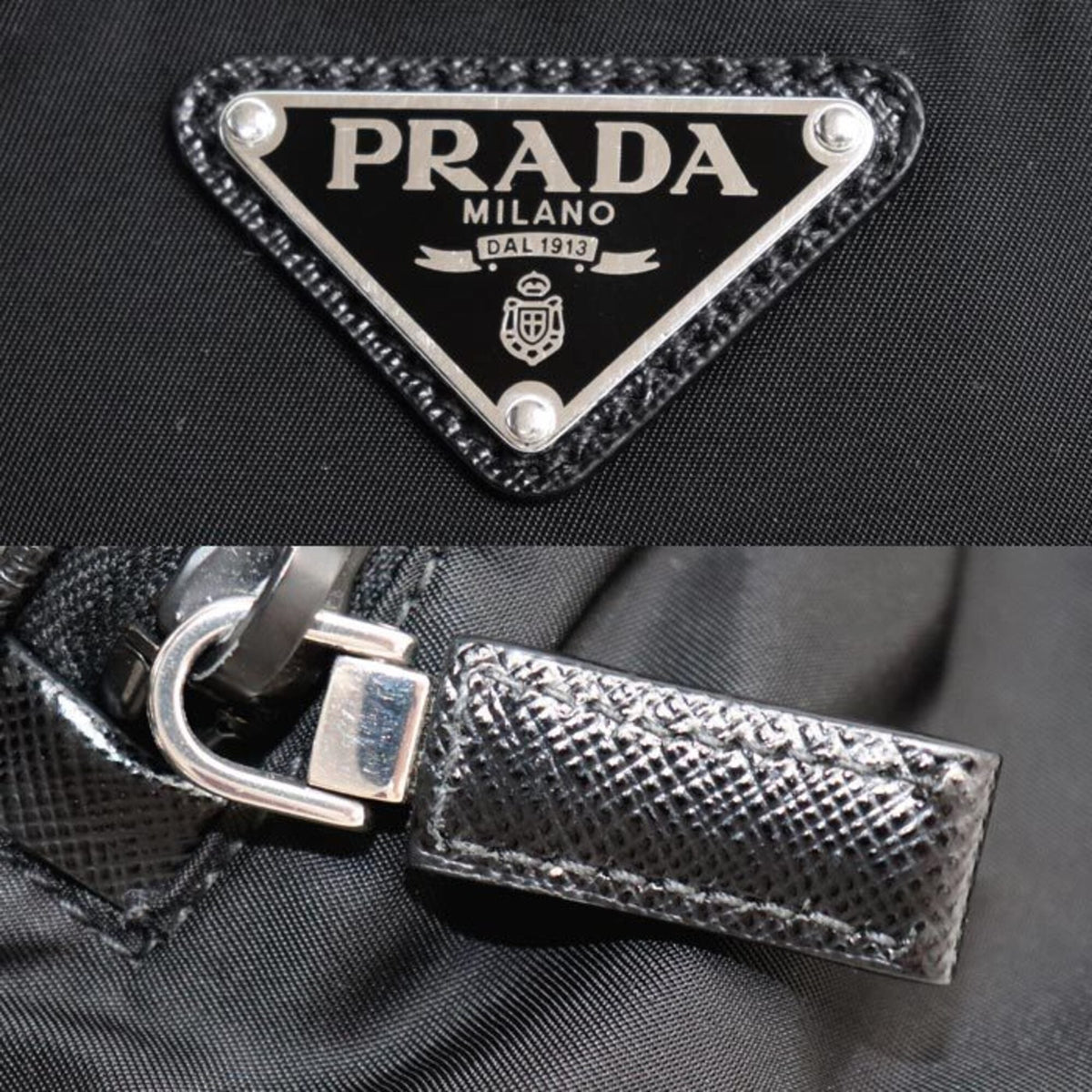Prada Black Nylon Leather Sling Bag (Pre-Owned)