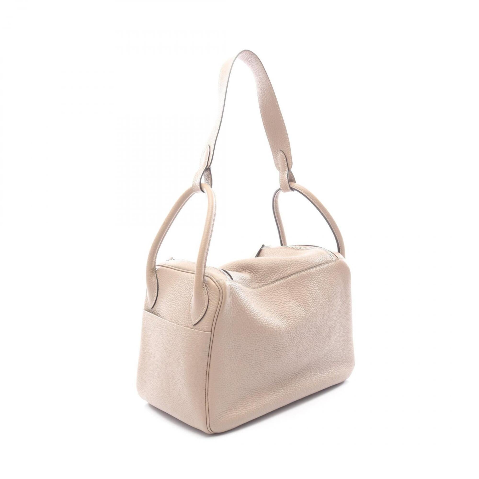 Hermes Beige Taurillon Clemence Leather Handbag Shoulder Bag (Pre-Owned)