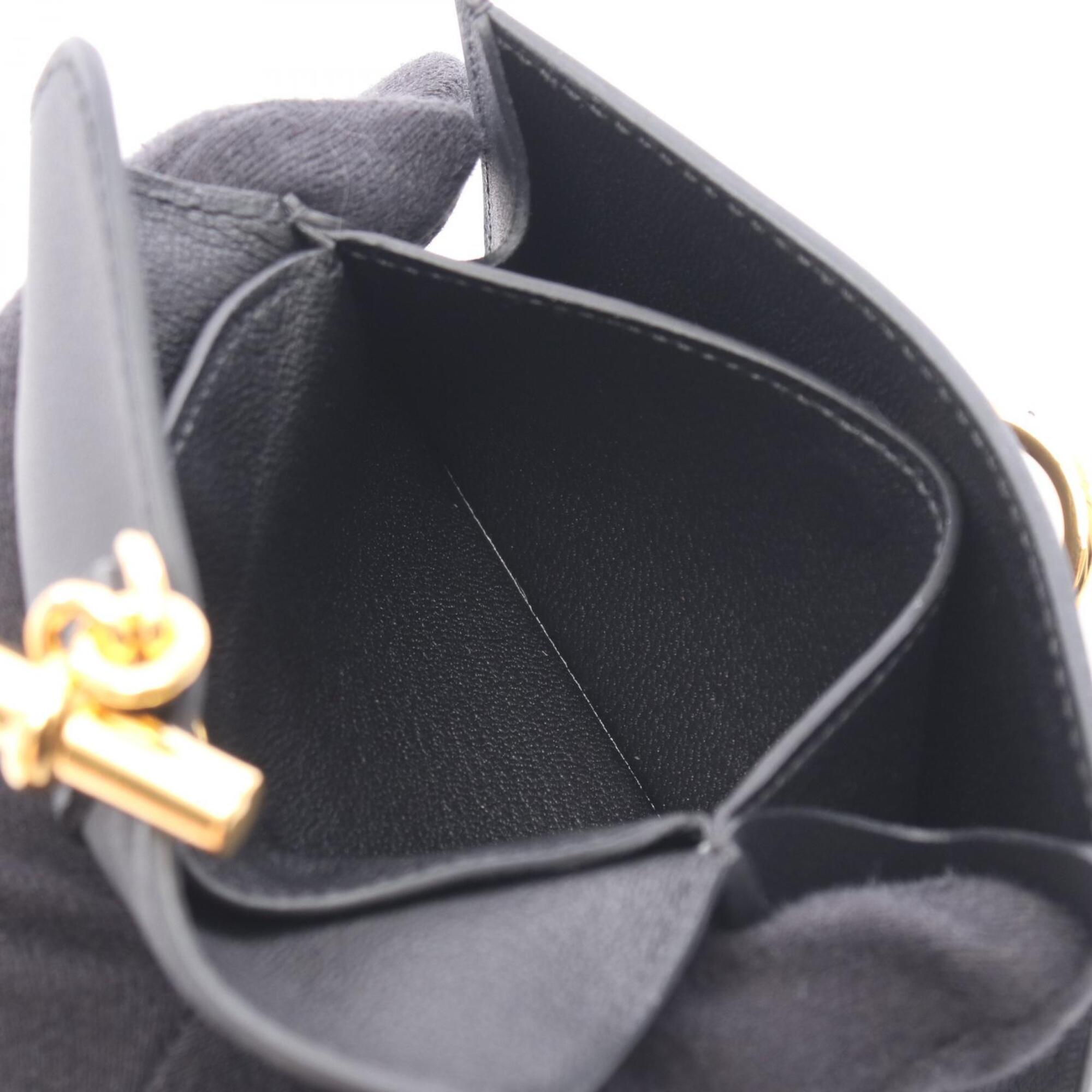 Hermes Black Swift Leather Leather Coin Purse/Coin Case (Pre-Owned)