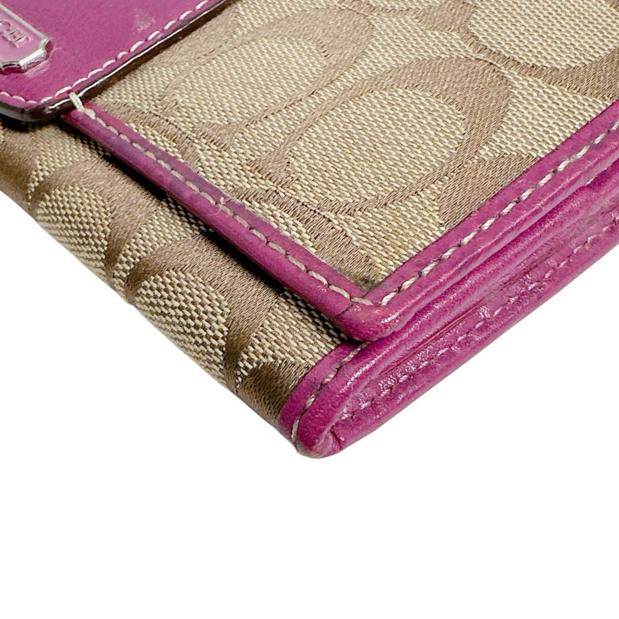 Coach Brown Purple Signature Line Long Wallet (Bi-Fold) (Pre-Owned)