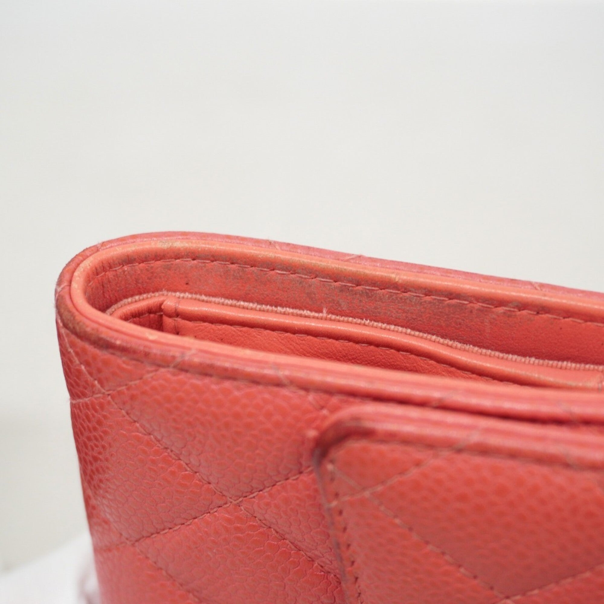 Chanel Pink Grained Calfskin Wallet (Tri-Fold) (Pre-Owned)