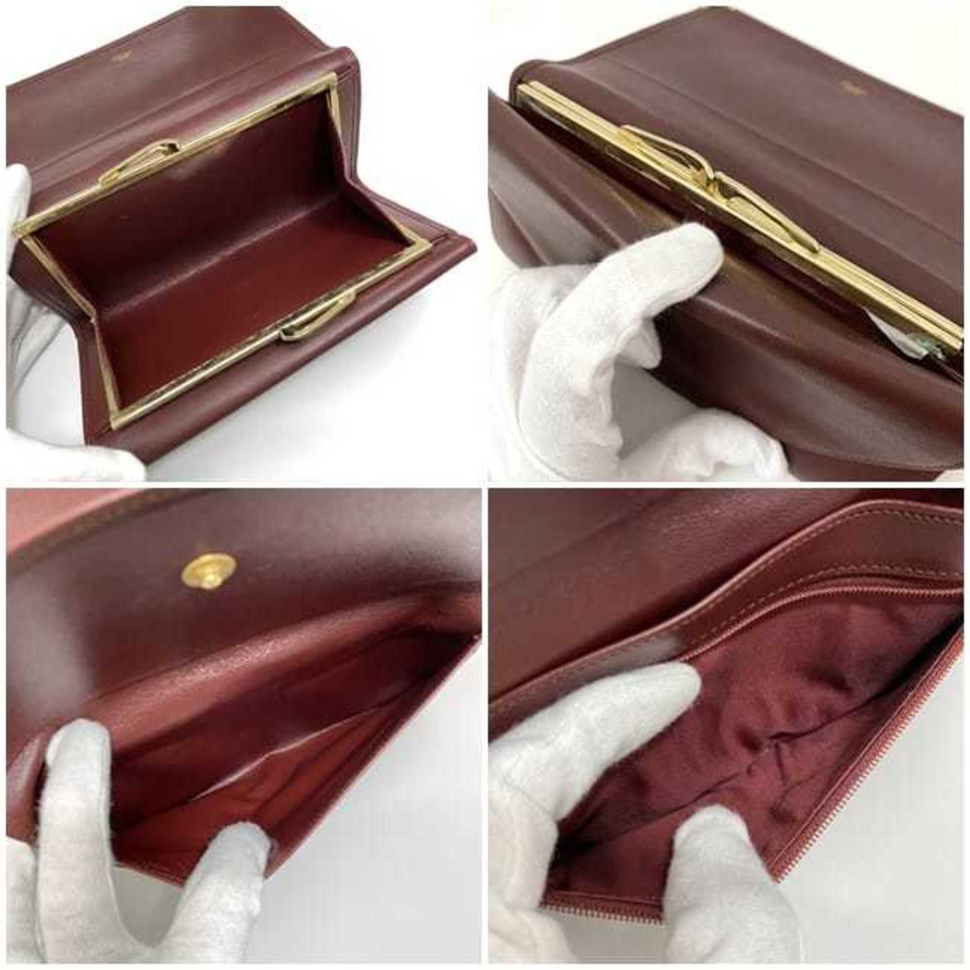 Cartier Bordeaux Leather Long Wallet (Bi-Fold) (Pre-Owned)