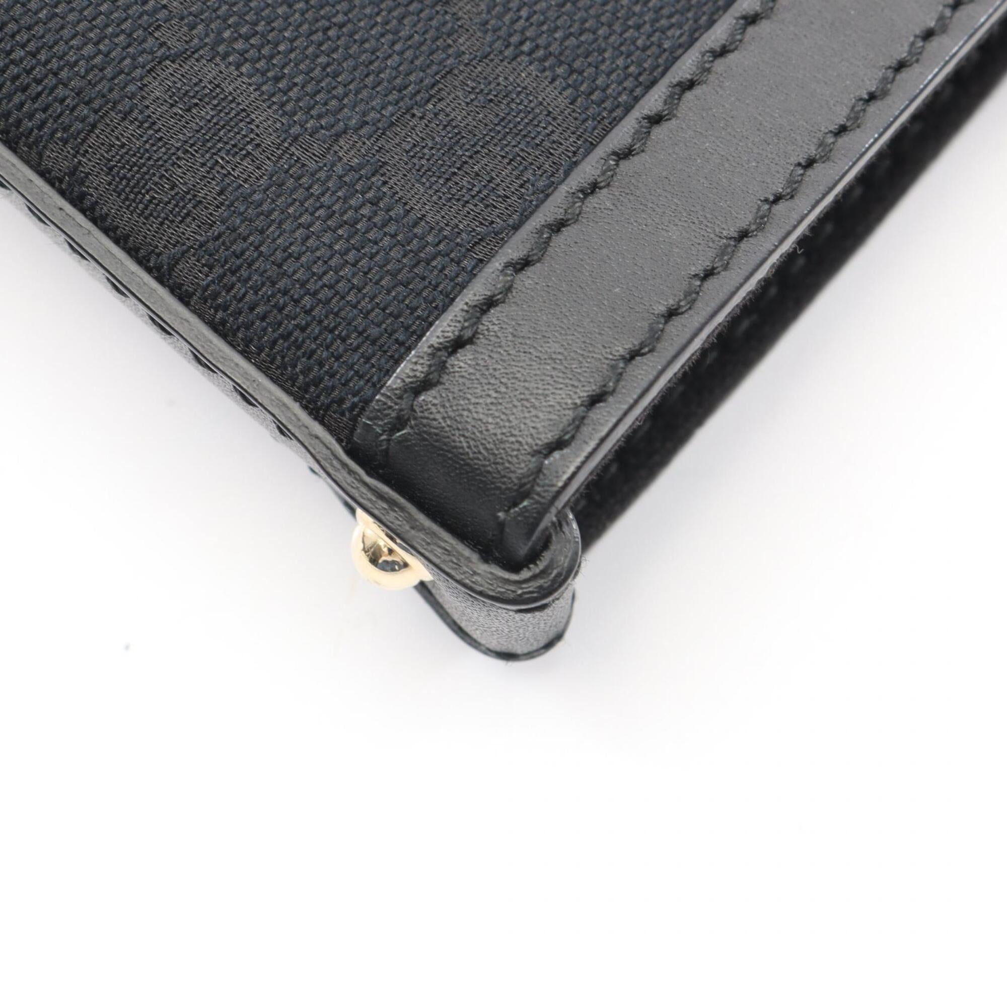 Gucci Black Canvas Leather Handbag Pouch Tote Bag (Pre-Owned)