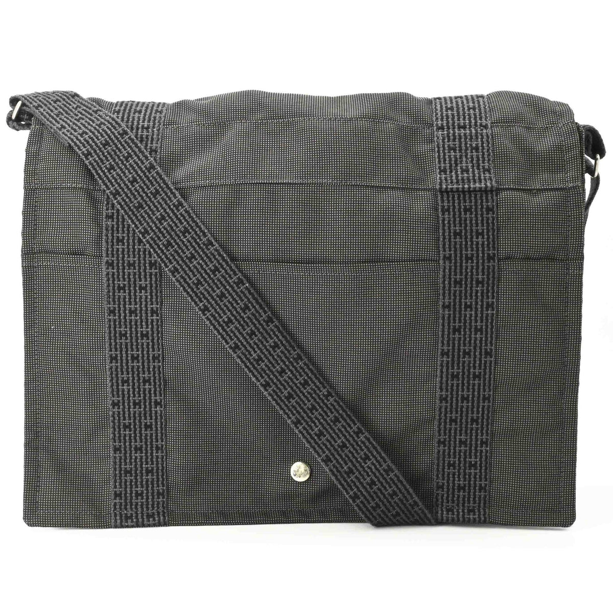 Hermes Gray Nylon Canvas Shoulder Bag (Pre-Owned)